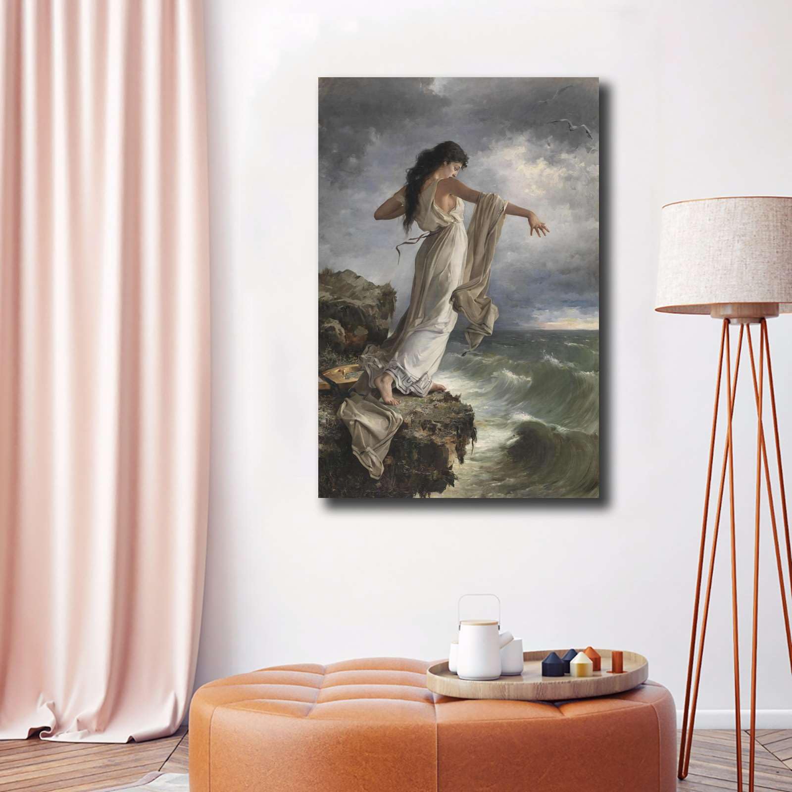Amazon.com: Print Canvas Wall Art Sappho Leaping Into The Sea By