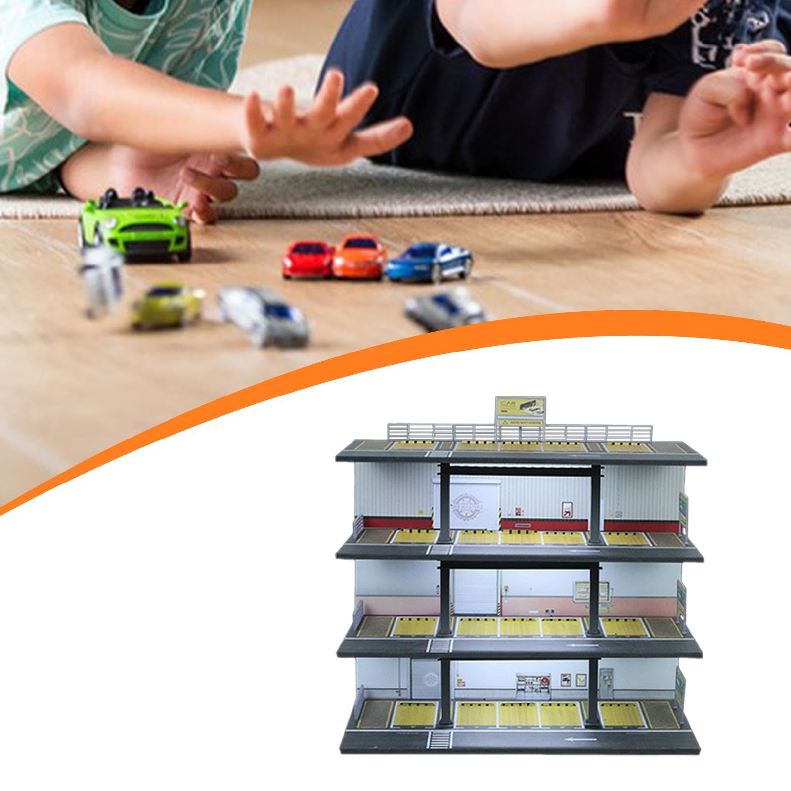 Vitrine für Modellautos Im Maßstab 1:64, Parkhaus Diorama, Aufbewahrungsbox für Spielzeugautos, Style A