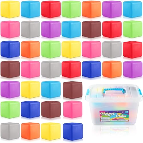 Miniatura 2 de 40 piezas de bolas de estrés para niños - Bolas de estrés cúbicas esponjosas a granel - Caja del tesoro - Premios de juguetes de estrés a granel -