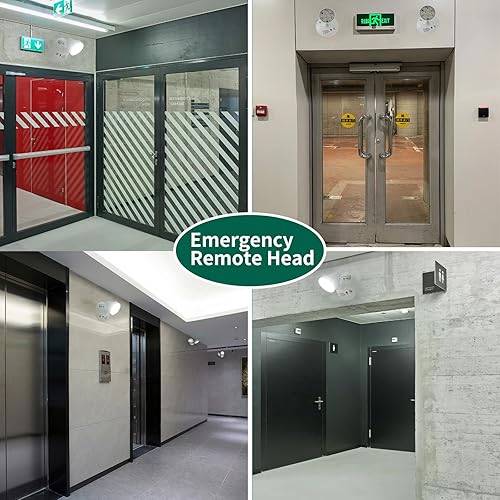 Vista 24 de TANLUX Iluminación de cabeza remota de emergencia, 1 paquete de luz de emergencia de un solo cabezal, certificación UL, entrada de voltaje múltiple