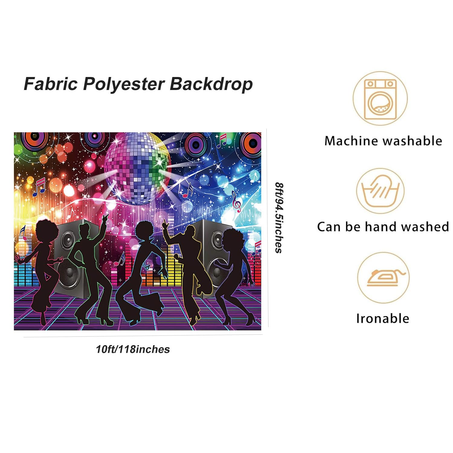 70s Disco Party Banner Pretend Play Party Game Backdrop Retro Disco Ball Theme Decor Decorations For 70's Night Club Neon Dance Party 1970s Fever Birthday Party Supplies Background