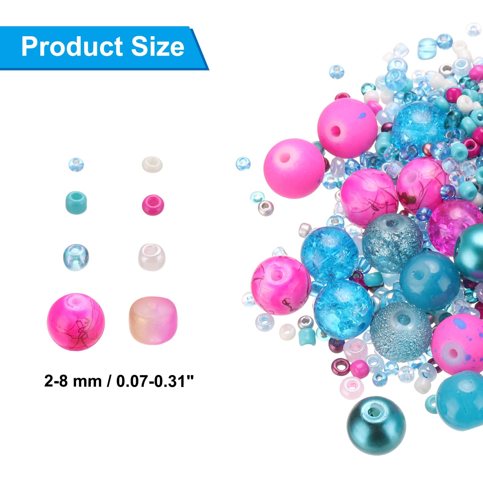 PATIKIL 2-8mm Assorted Glass Resin Beads - Image 2