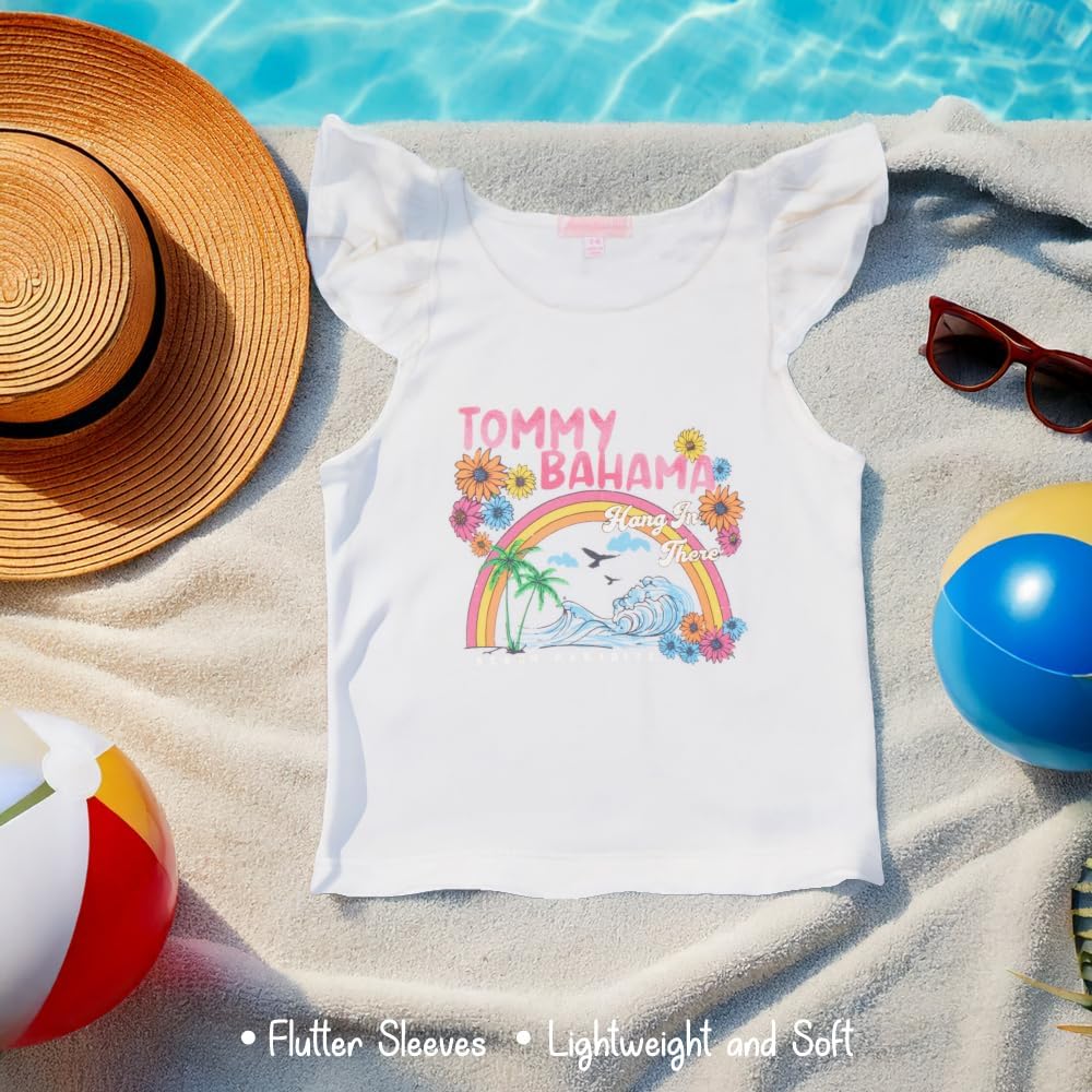 Tommy Bahama Girls 2-Piece Set - Tank Top & Shorts - Casual Summer Outfit for Kids - Image 2