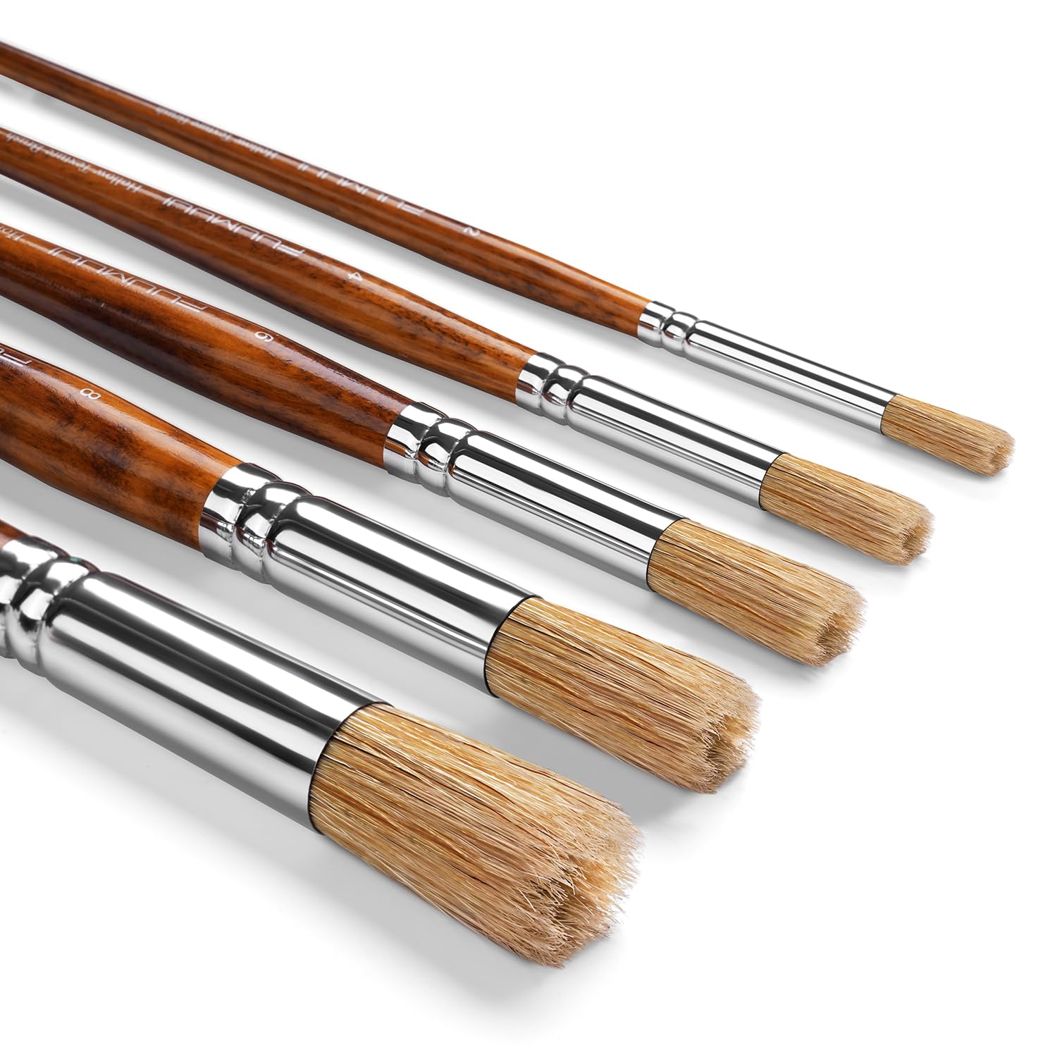 Fuumuui 5Pcs Hollow Texture Paint Brushes Set – Ring-Shaped Natural Hog Bristle for Expressive Foliage & Landscape Effects, Professional Grade for Watercolour, Acrylic & Oil Painting