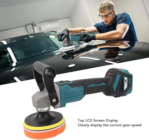 Miniatura 9 de Pulidora inalámbrica de 6 velocidades sin escobillas de 18 V con batería para auto detallado automático corrección de pintura encerado