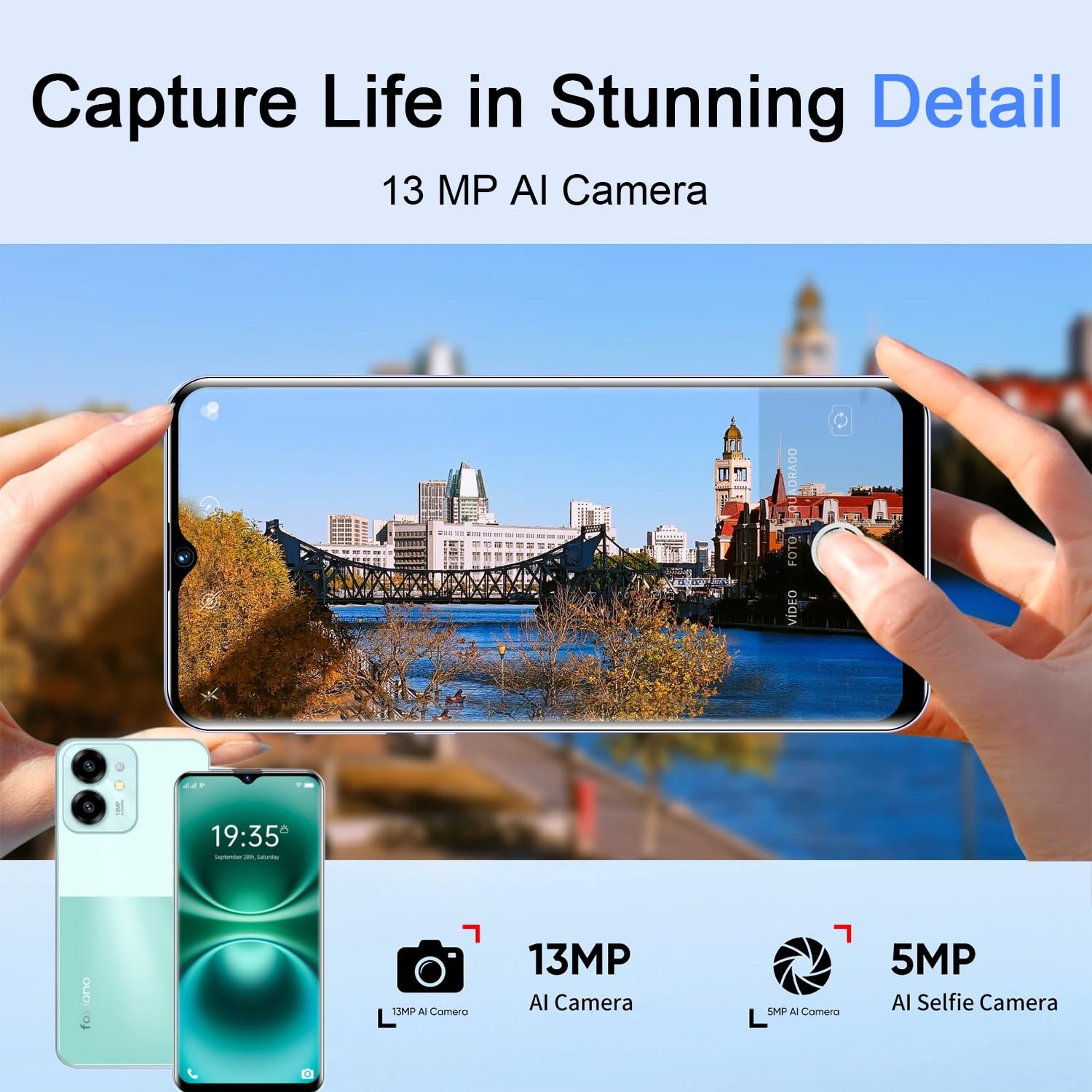 Amazon.com: FOXIONO Android Phone H22 celular Unlocked 6.52