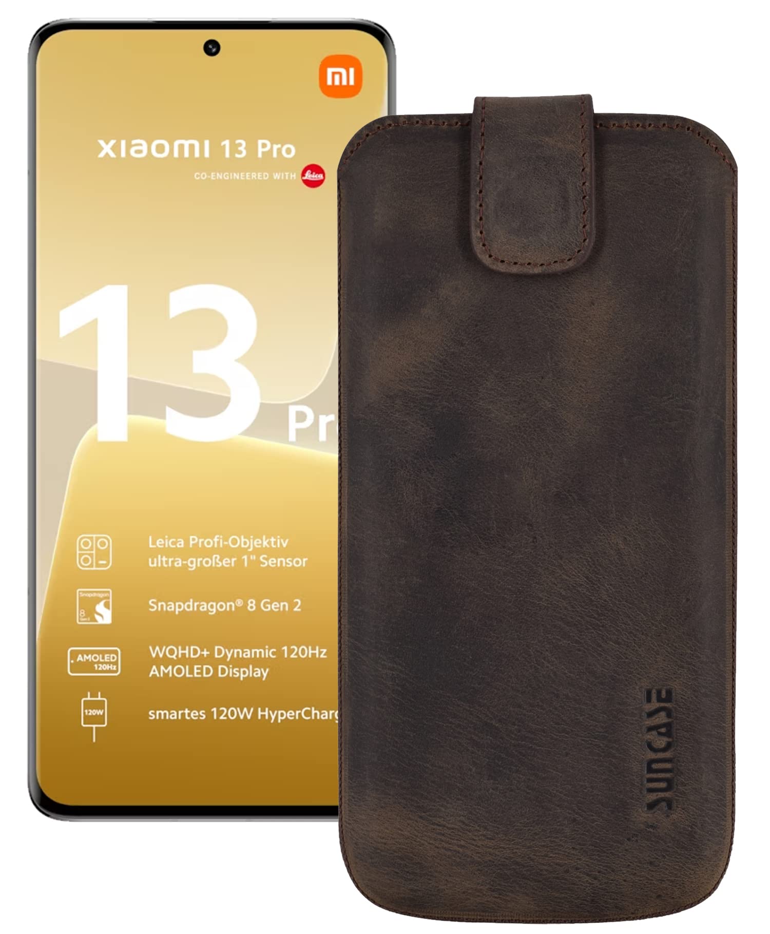 Suncase Borsa Vera Pelle Compatibile Con Google Pixel 7 5G Custodia