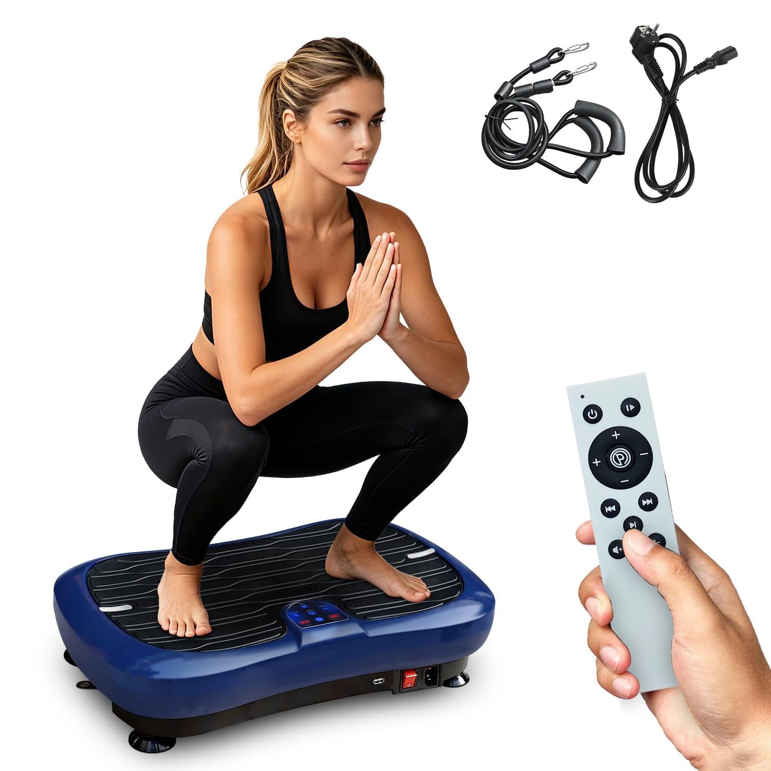 Vibrationsplatte - Rüttelplatte Sport für Zuhause - 99 Intensitätsstufen - 5 Trainingsprogramme - Vibrationsboard für Ganzkörpertraining, Muskelaufbau, Bluetooth Lautsprecher, 120KG Tragkraft