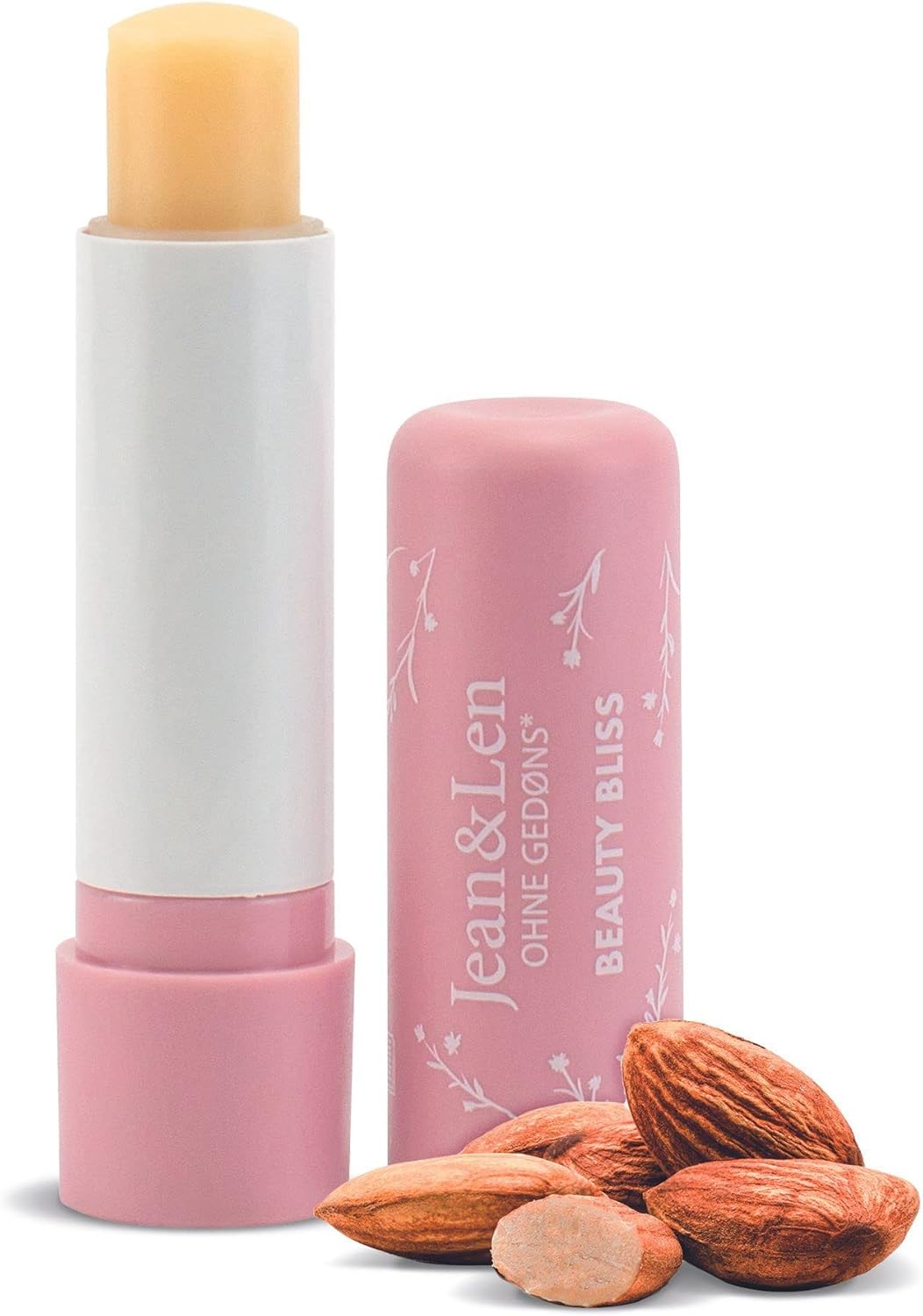 Jean & Len Sensitive Lip Balsem met biologische sheaboter en biologische amandelolie, kalmeert, beschermt de lippen tegen uitdrogen, voor soepele zachte lippen, zonder minerale olie, parfumvrij