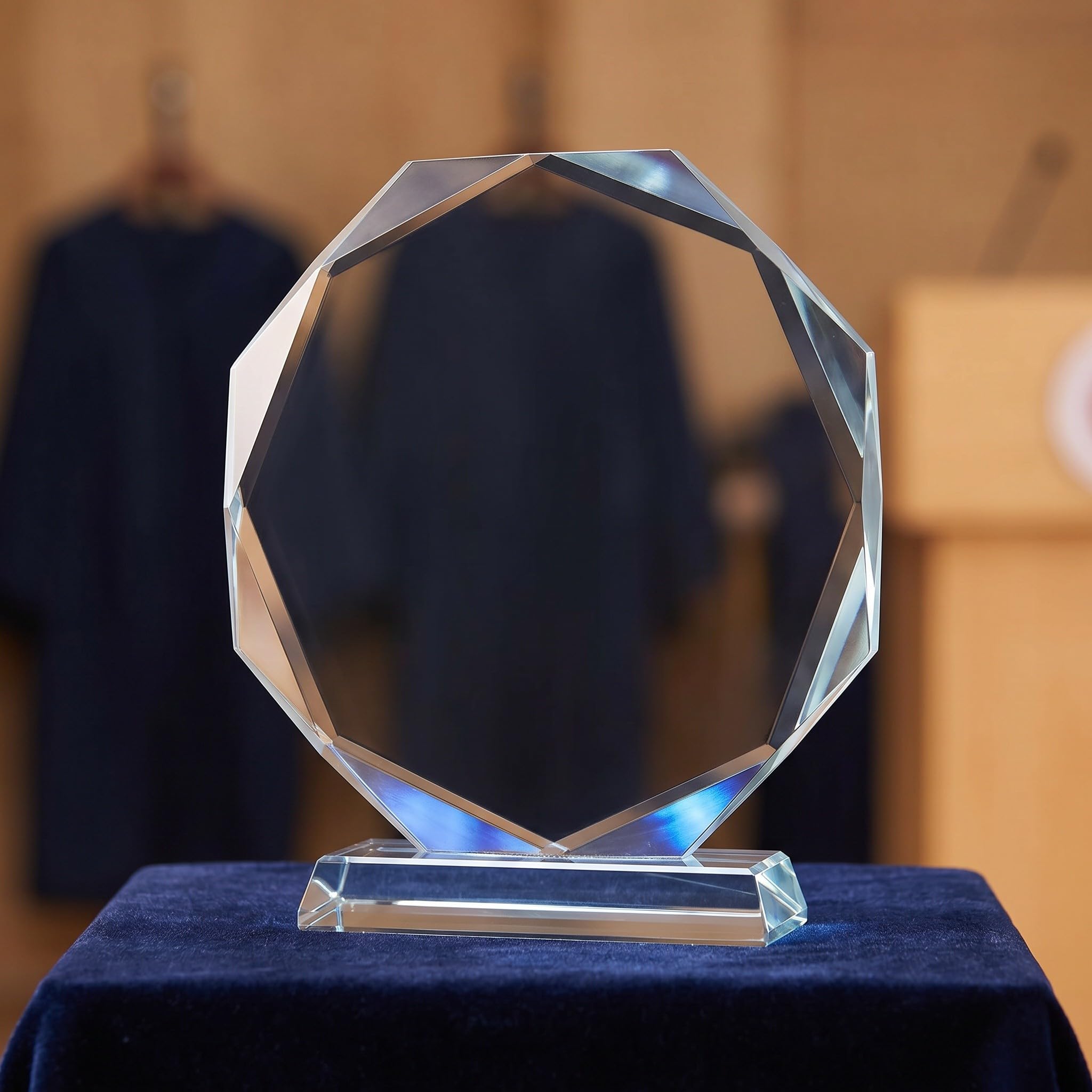 Kisangel 2 trofeos de Cristal Transparente: Copa de reconocimiento en Blanco de 15 cm (6 Pulgadas) para premios de competiciones Deportivas, Recuerdos de Fiestas, Recuerdos para ganadores Escolares,