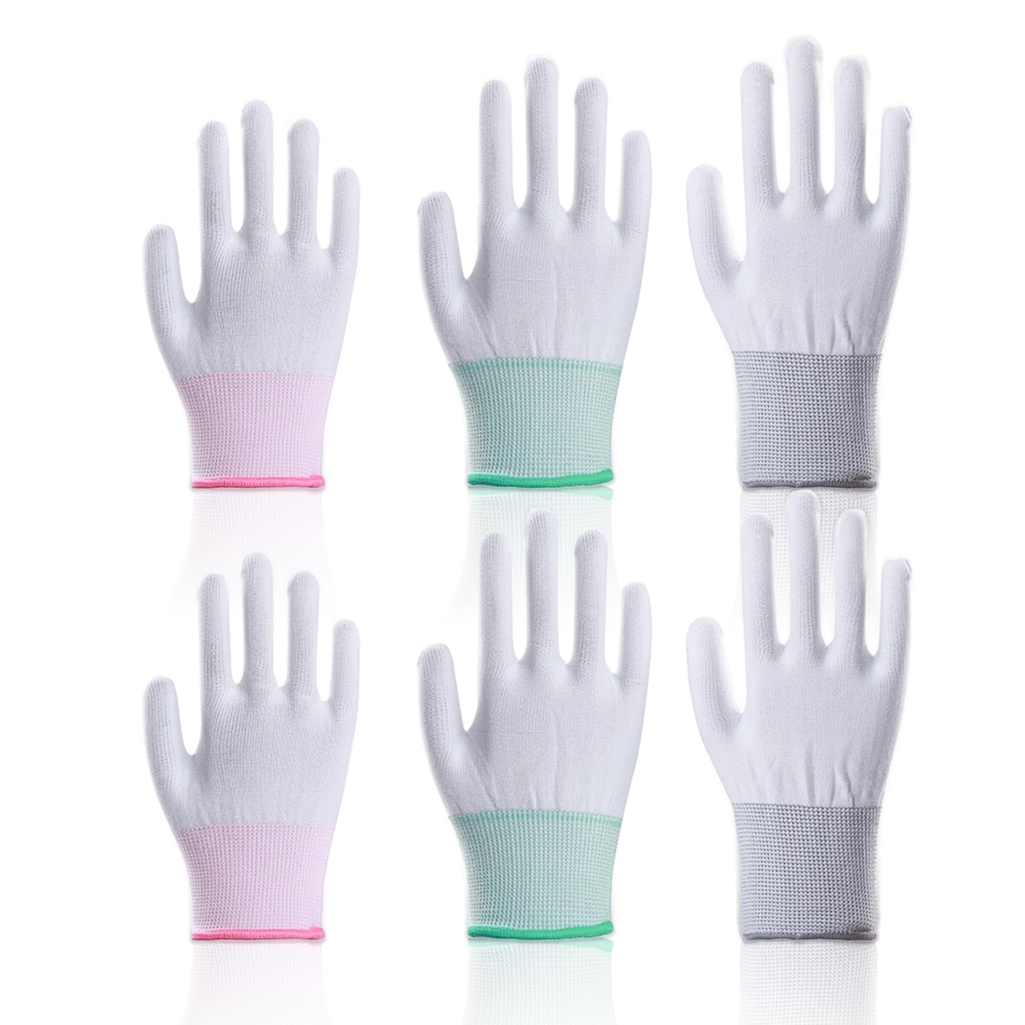 OBYJCA Lot de 2 paires de gants résistants à la chaleur pour coiffure, protection contre la chaleur pour coiffure, blocage de la chaleur pour bouclage, fer plat et baguette à boucler, rose et vert