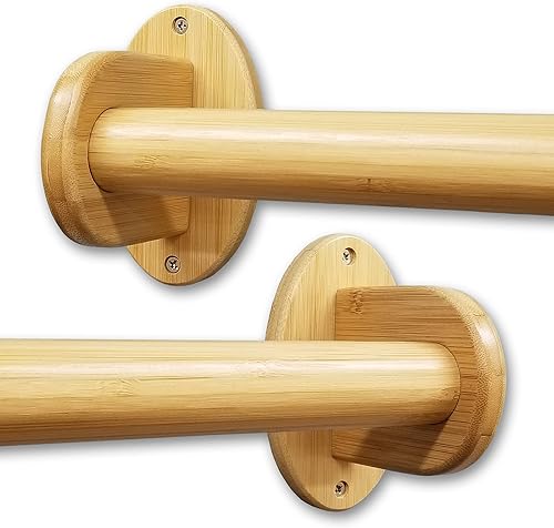 Miniatura 2 de Toallero de madera de bambú  Soporte de secado para esterilla de yoga de montaje en pared  Baño Cocina Estudio Spa Ducha Gimnasio Equipo de Piscina