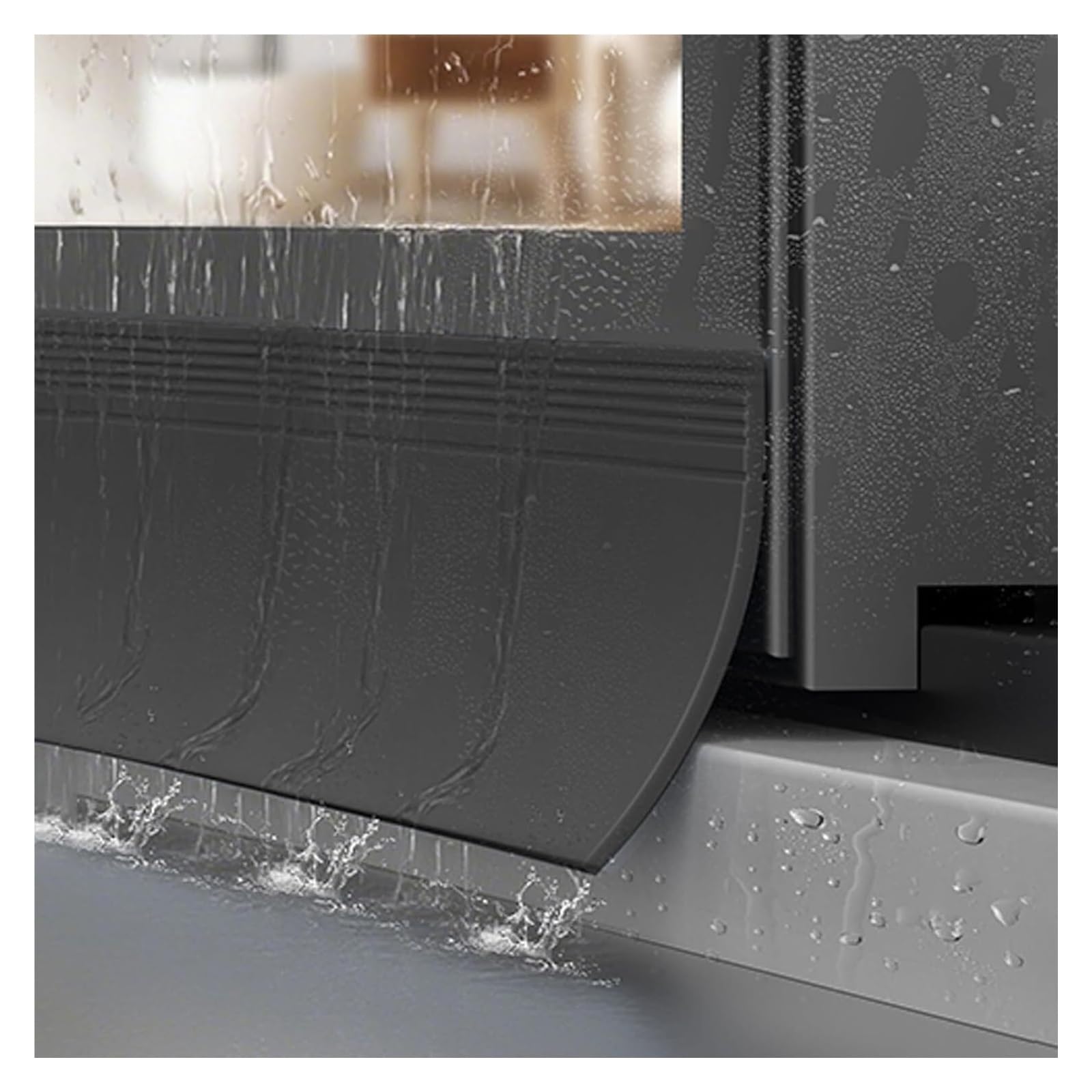 Protector de lluvia para ventanas exterior, deflector de agua negro y vierteaguas para aleros