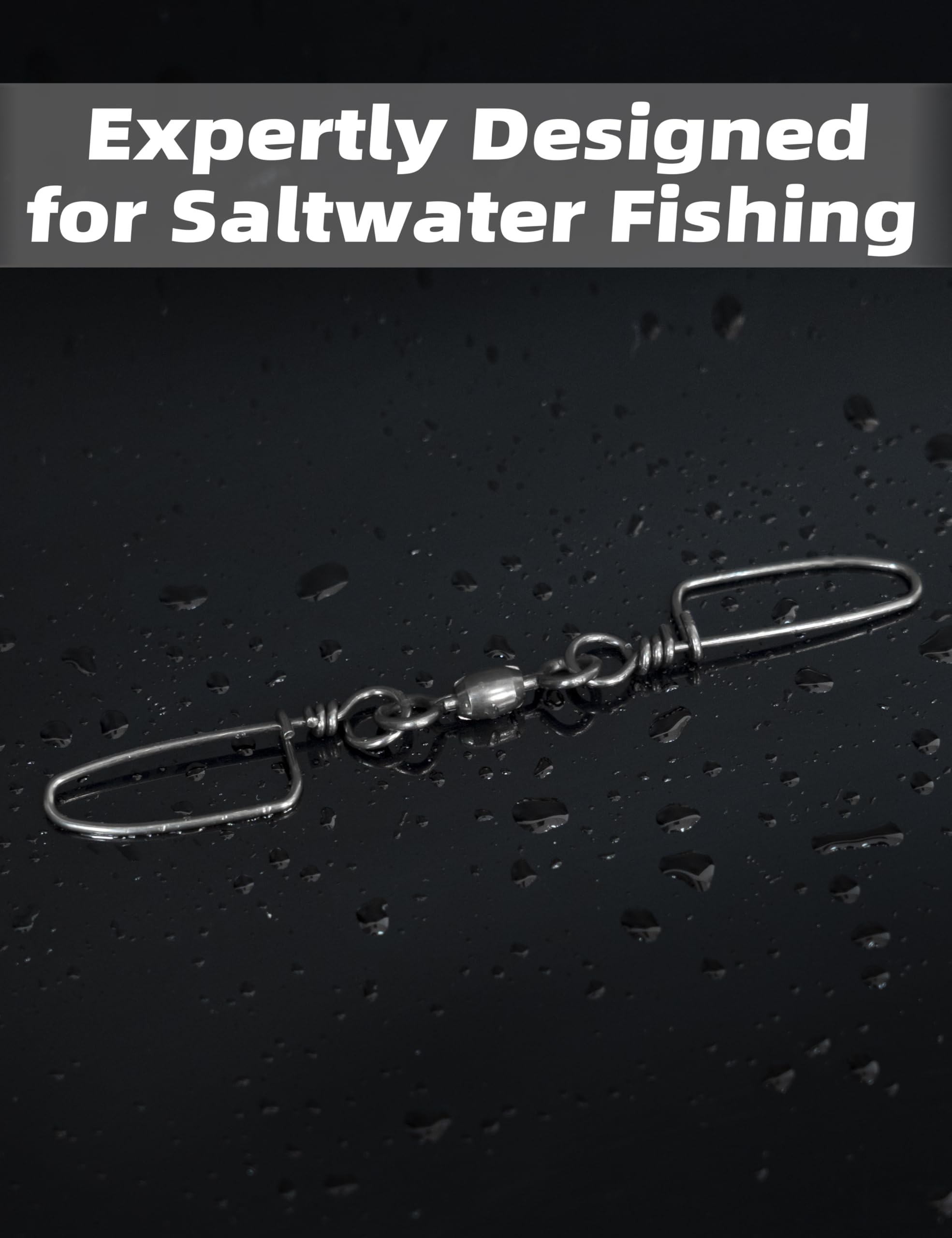 BLUEWING Doble broche giratorio de 200 libras de acero inoxidable Coastlock Snaps de pesca giratorios de alta resistencia para agua salada barril giratorio conector de aparejos de pesca, 10 piezas