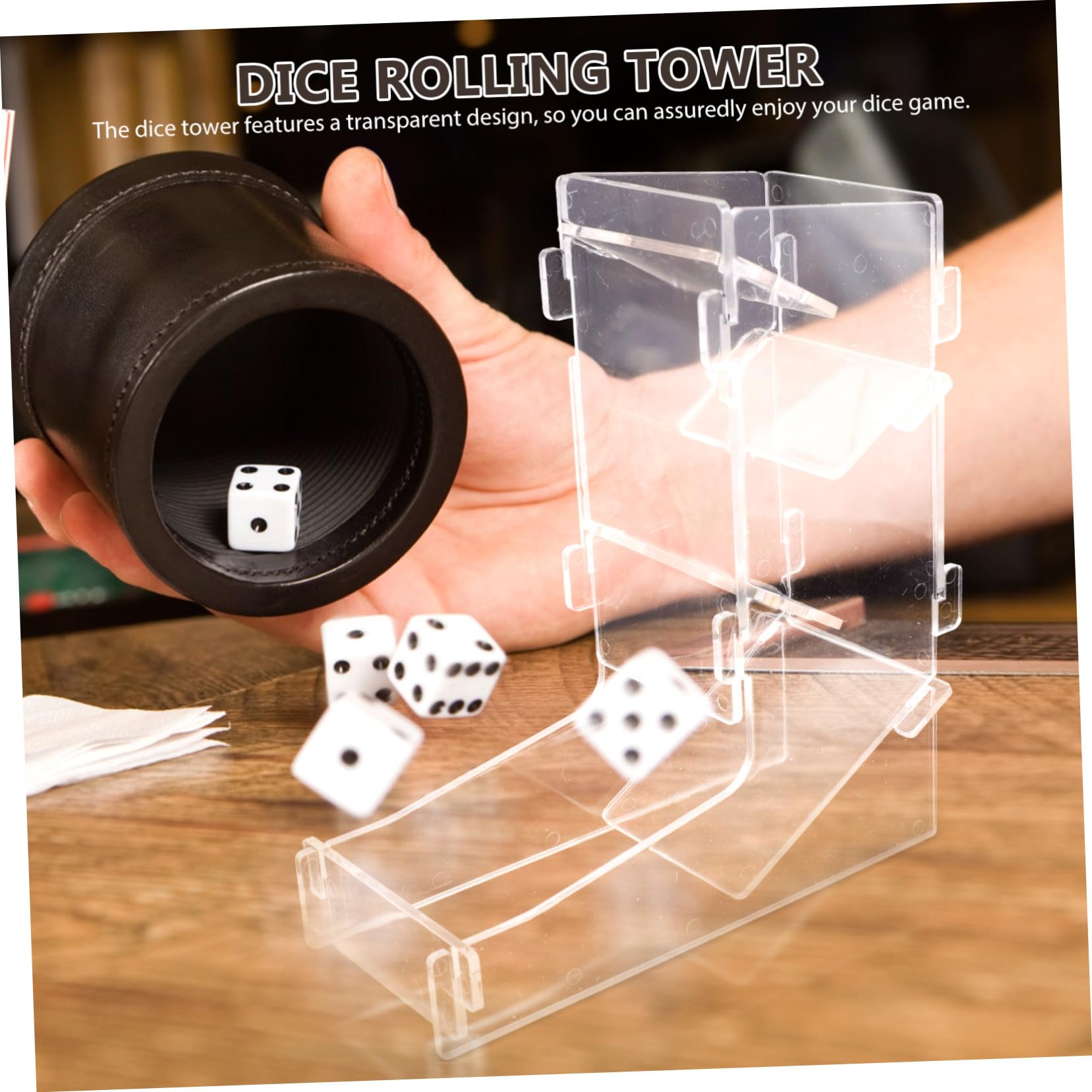 Tour à Dés Transparente en Acrylique pour Jeux de Dés, Accessoire