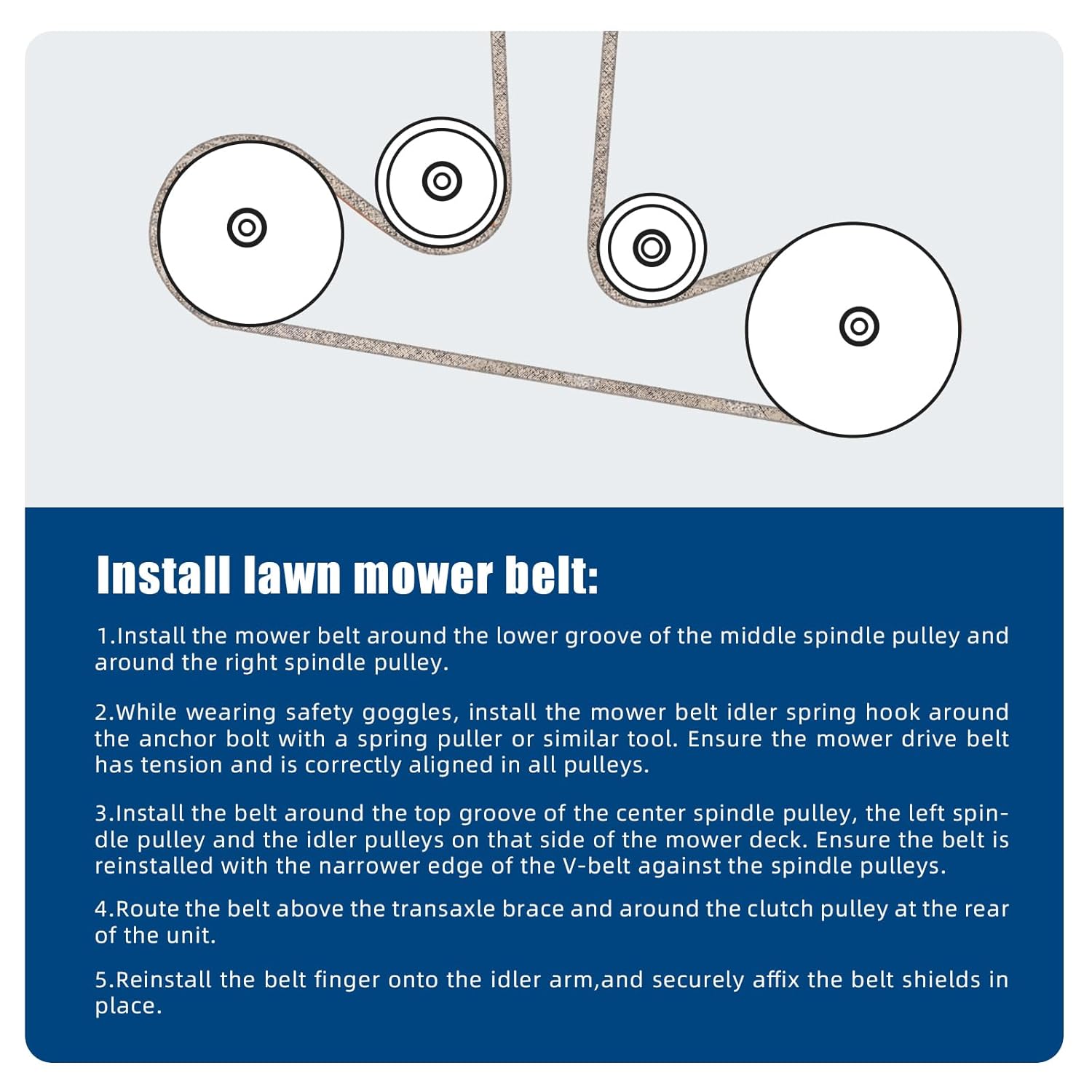 Lawn Mower 041165000 Deck Belt 5/8" X 168", Compatible with Bad Boy 041-1650-00 Belt 60" 54"