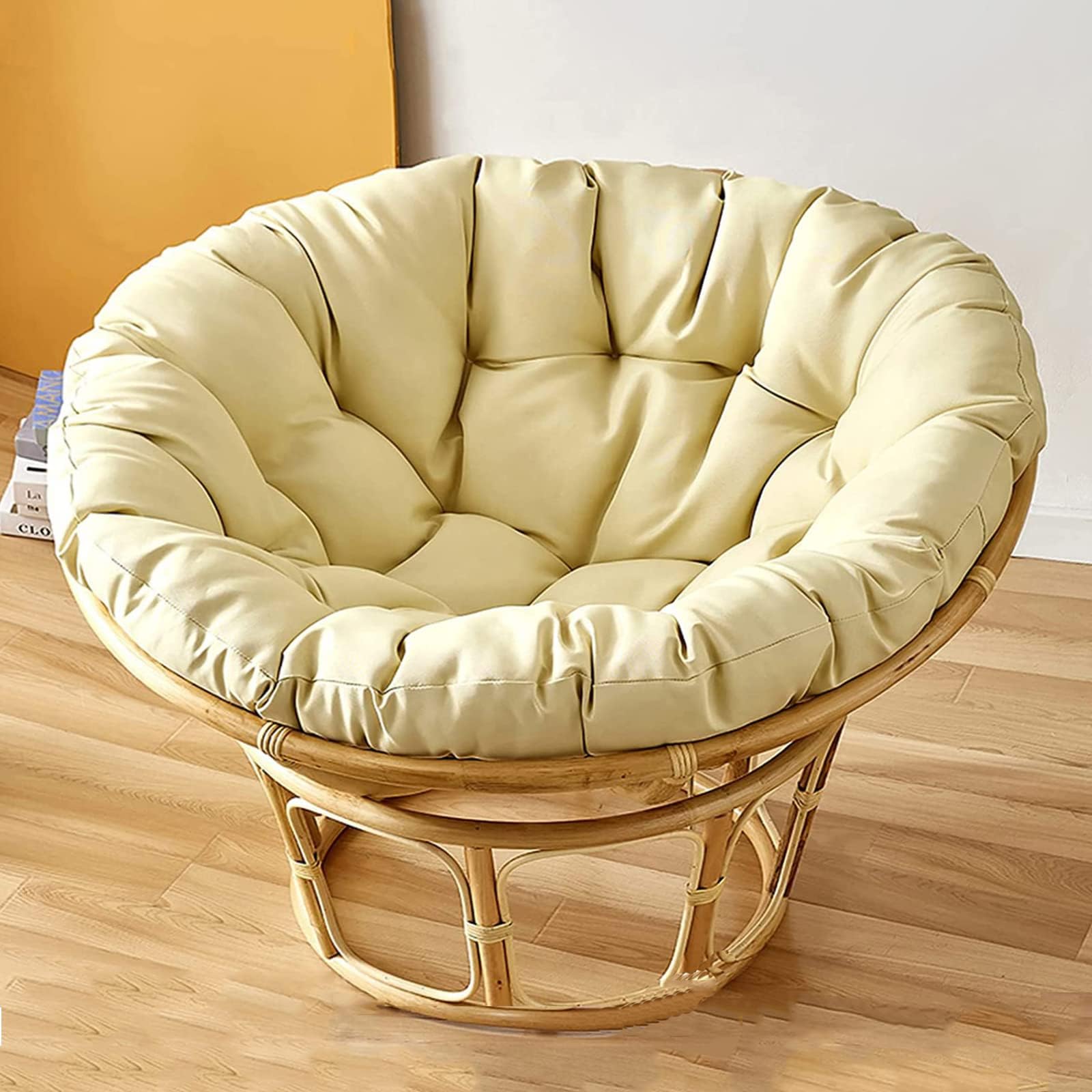 KIUGOP Papasan Chair Cushion, Round, 110 x 110 cm, Beige
