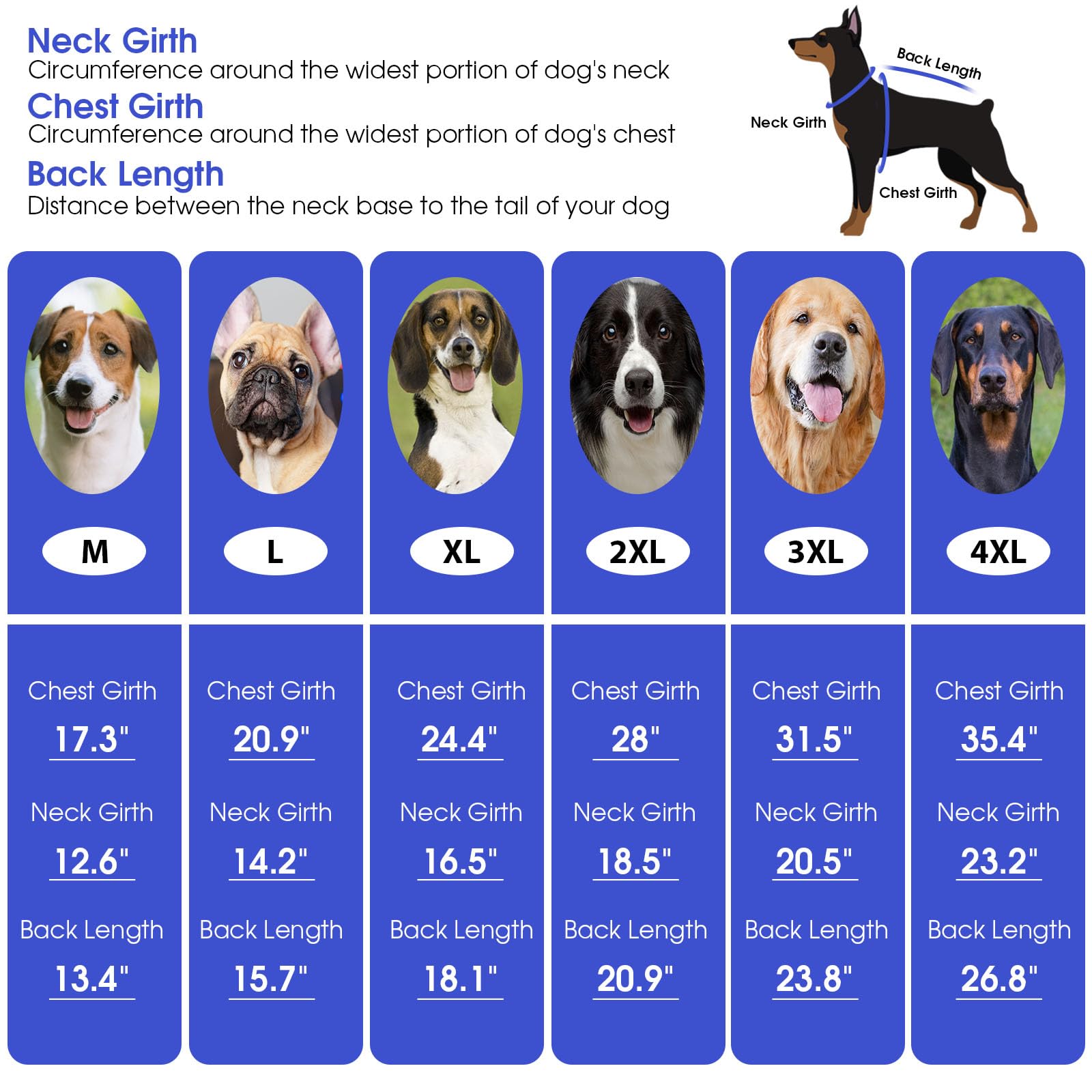 ASENKU Hundepullover für große Hunde, Mädchen und Jungen, Rollkragenpullover, Winterbekleidung für Dobermann, Dogge (Blau, Größe 3XL)