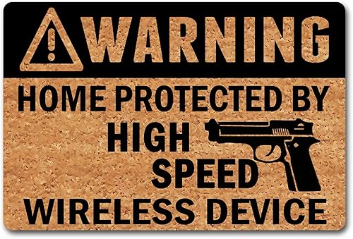 MjiejieM Divertidos felpudos protegidos por un dispositivo inalámbrico de alta velocidad para interiores, tapete de bienvenida para entrada y puerta