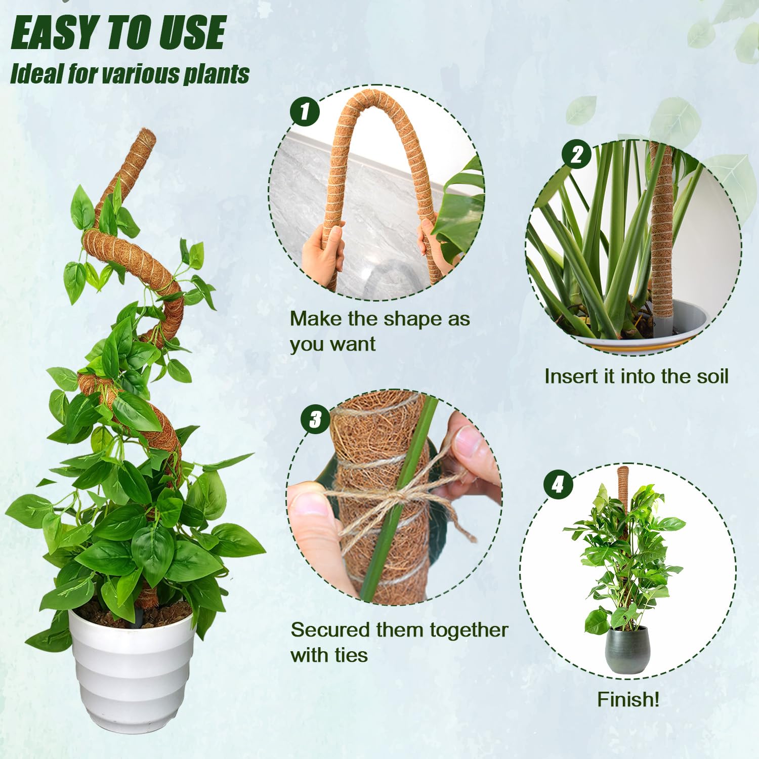 Amazon.com : Moss Pole 31.5 Inch, 2 Pack Bendable Moss Pole