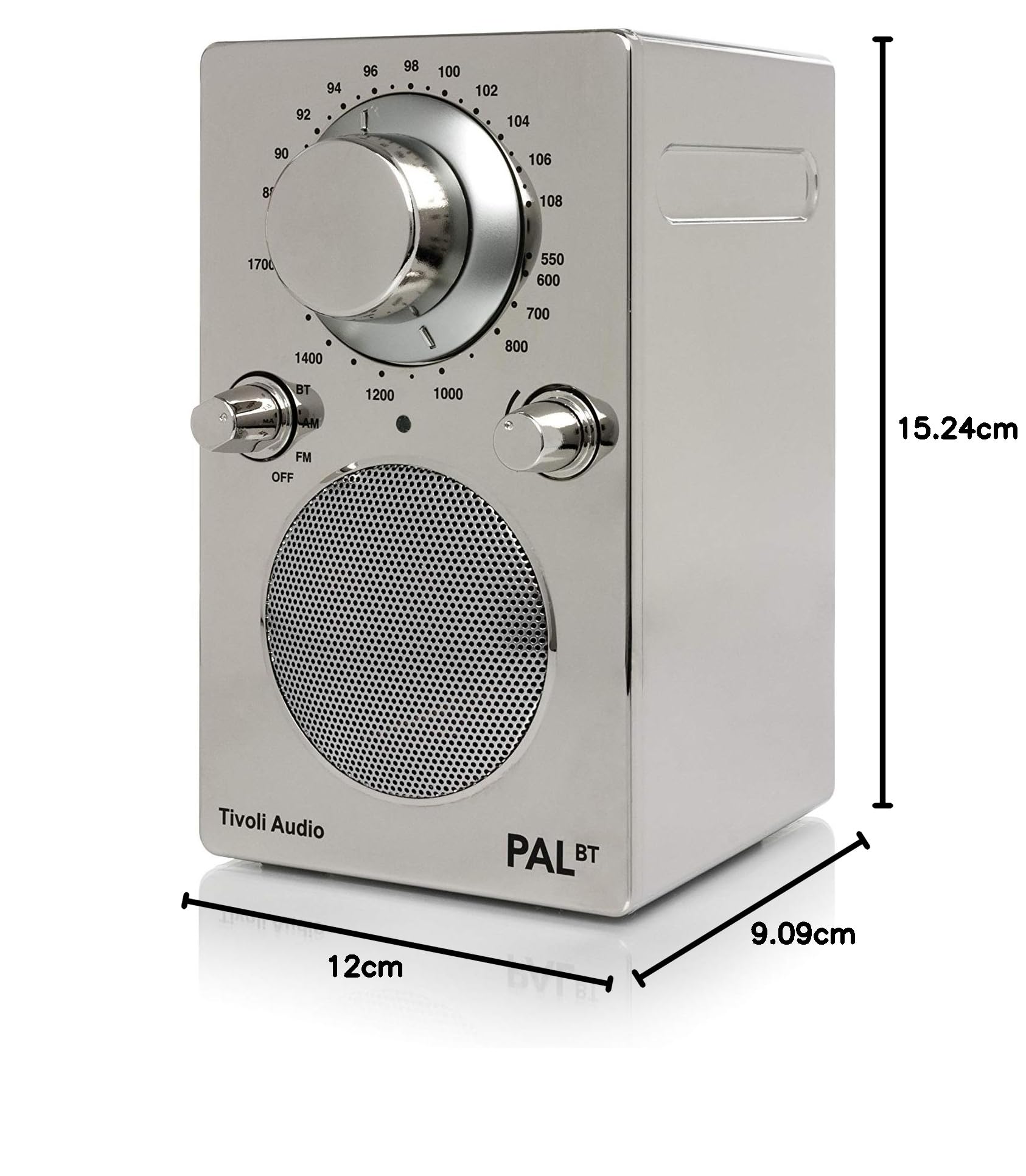 Tivoli Audio PALBT Portable AM/FM Radio with Bluetooth (Chrome