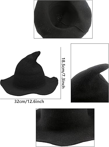 Miniatura 2 de Paquete de 4 sombreros de bruja de lana para decoración de fiesta de Halloween