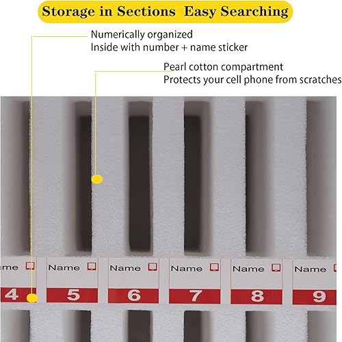 Miniatura 6 de TFCFL Gabinete de almacenamiento de bolsillo de aleación de aluminio, caja de almacenamiento de 48 ranuras, armario de almacenamiento de teléfonos