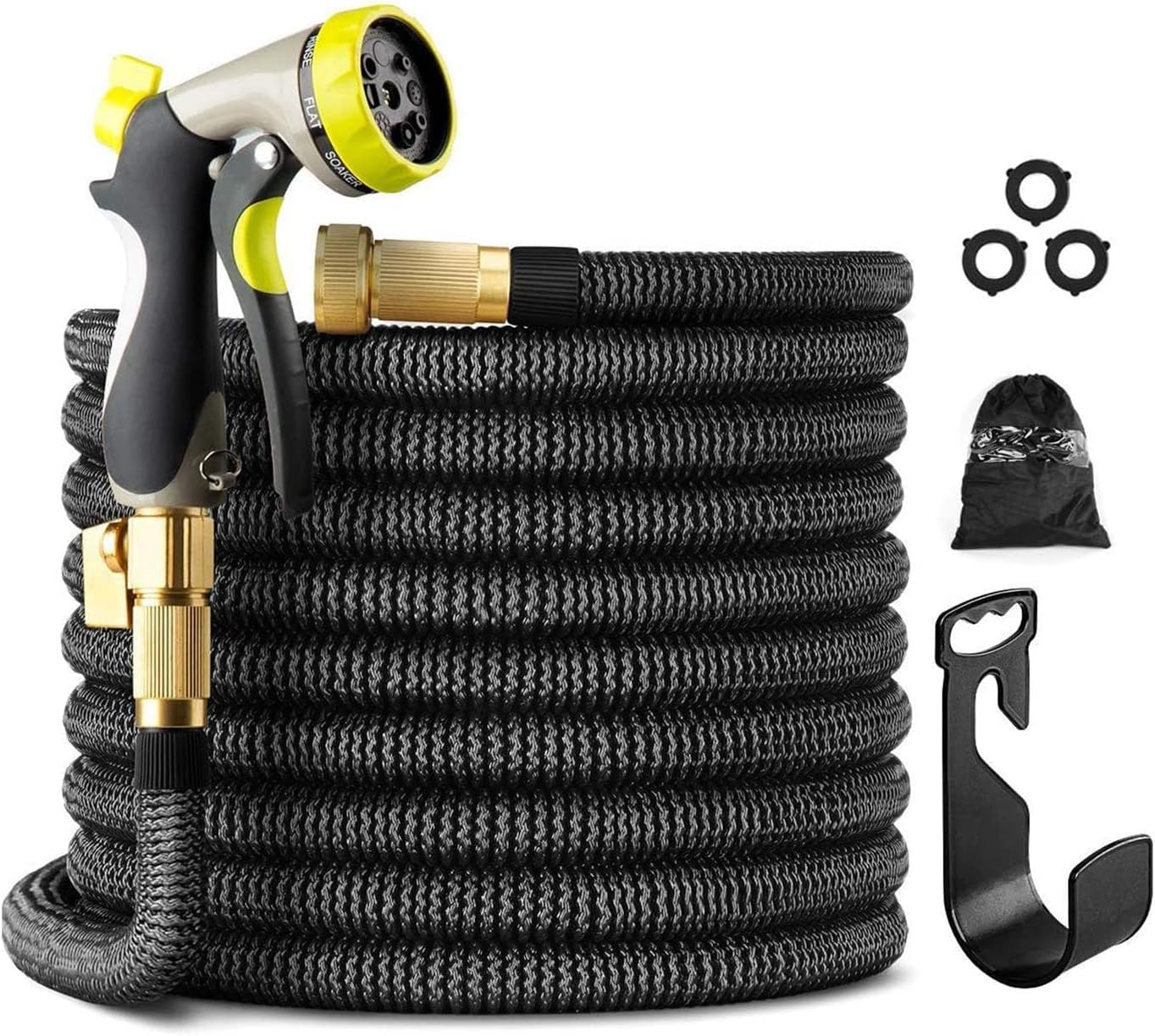CHRISK Tubo da Giardino Tubo dell'Acqua con ugello a 8 funzioni, Tubo dell'Acqua Leggero a Tenuta stagna, Tubo Leggero Magic Hoses per Giardinaggio all'aperto,7.5m
