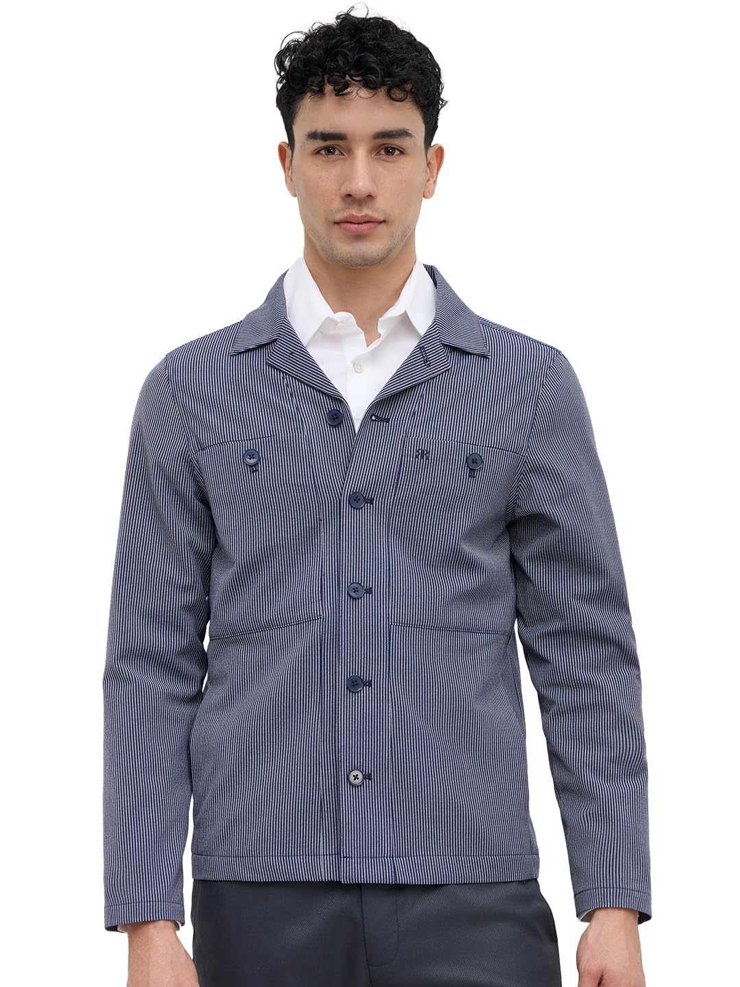 men regular fit solid pattern polyester rayon spandex blend stylized collar full sleeve formal blazer