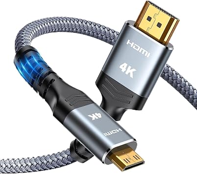 HDMI Mini HDMI Converter Cable Adapter 4K 60Hz Bi-Directional Transmission 18Gbps for Projector, Monitor, Camera Type A Male to Mini Type C Male 1m