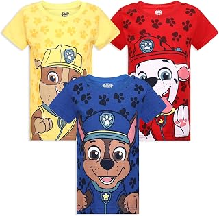 Camiseta masculina Patrulha Canina Chase, Marshall e Rubble pacote com 3