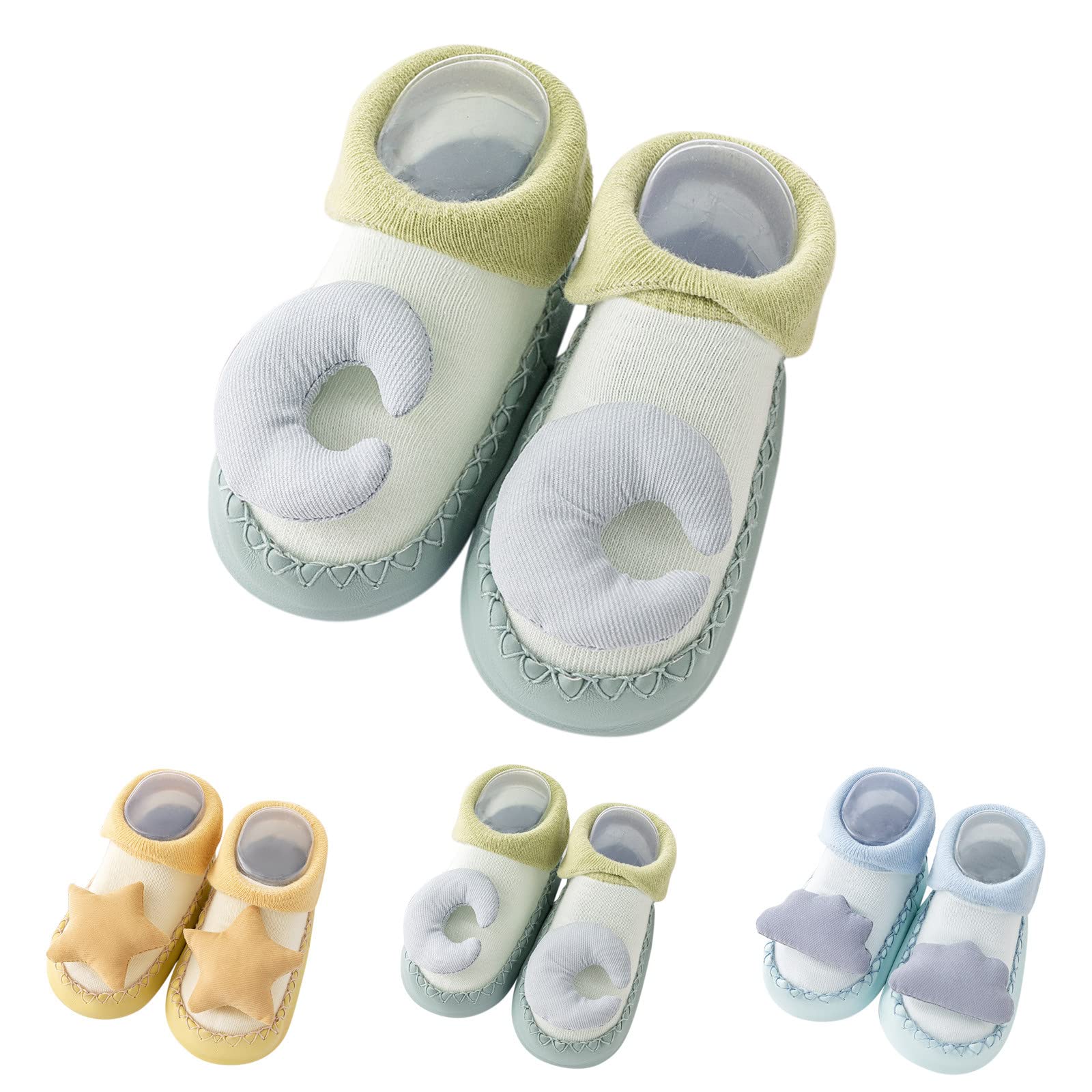 Spring and Summer Children Infant Shoes Boys and Girls Short Sock Shoes Flat Bottom Light Solid Color New Born Shoes (Yellow, 5 Infant)