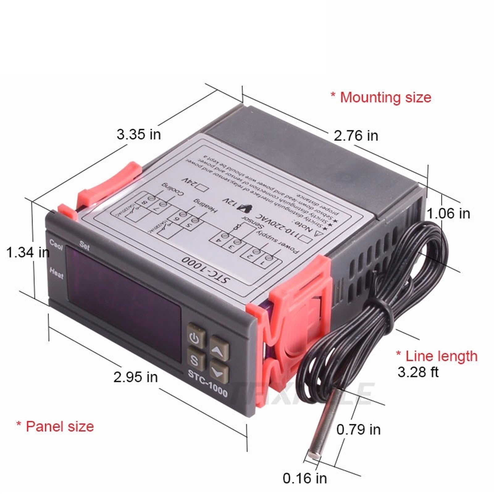 Regolatore di temperatura digitale STC-1000 220V 12V due relè Regolatore termostato for incubatore Riscaldamento Raffreddamento Termoregolatore(STC-1000 110-220 VAC)