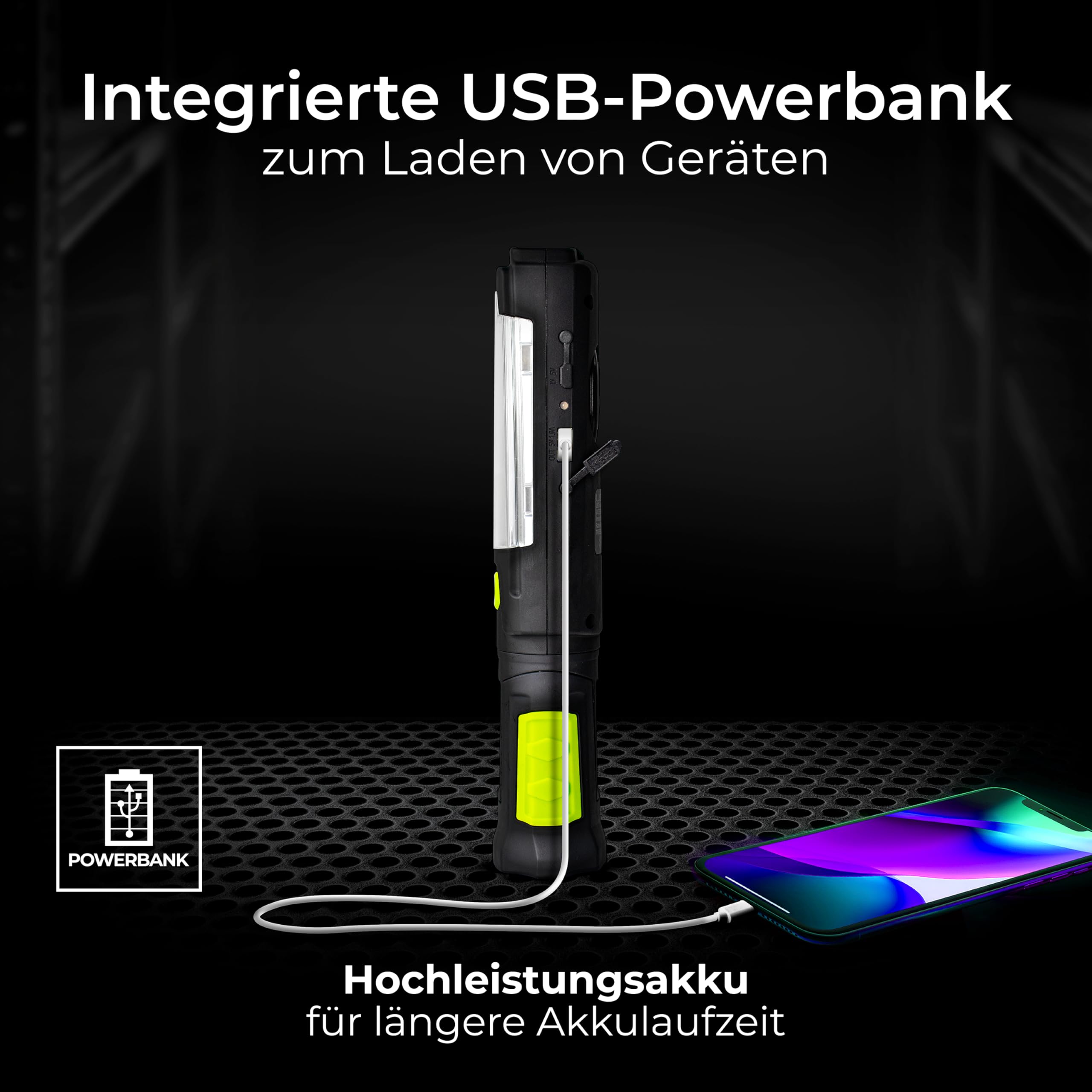 TORCIA LED GIREVOLE A BATTERIA RICARICABILE MAURER - Foto 8