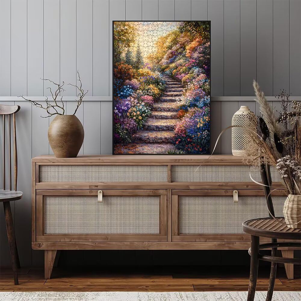 Puzzle 3000 sztuk, puzzle dla dorosłych artystyczne schody ogrodowe puzzle, gra puzzli, drewniane układanki, niemożliwe klasyczne układanki, do gry edukacyjnej wyzwanie zabawki, układanki rodzinne