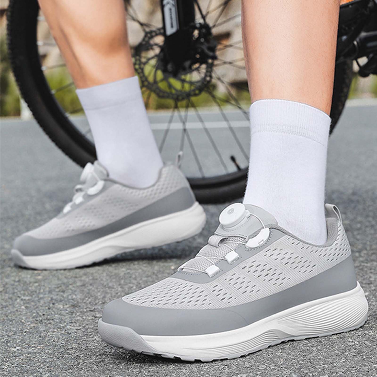 Chaussures Cyclisme VTT, Hommes Chaussure Velo Montagne Antidérapants Compatible Pédales SPD avec Boulons & Cleats