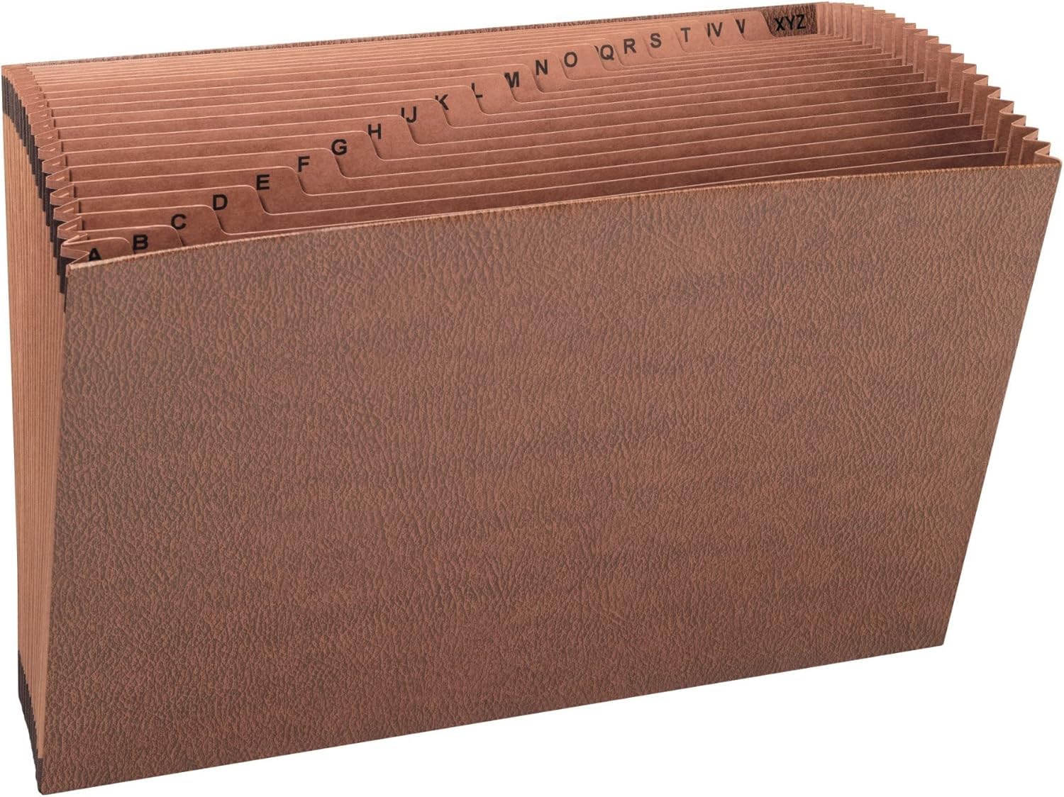 A-Z Open Expanding File, 21 Pockets, Legal, Leather-Like Redrope