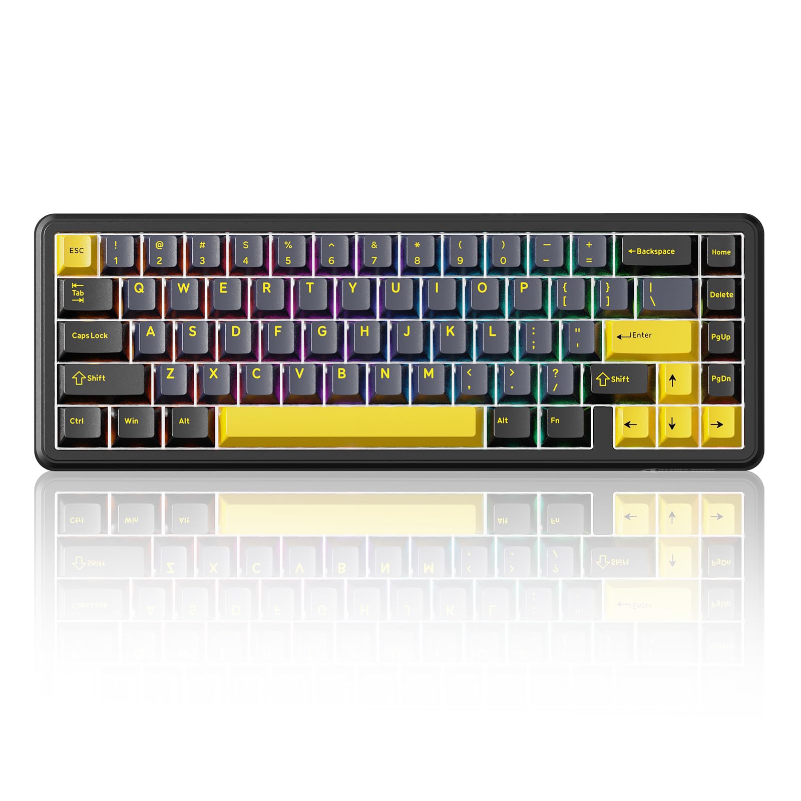 ATTACK SHARK X65 HE Teclado Gaming Interruptores Magnéticos Rapid Trigger, 65% Cableado, 8000 Hz Tasa de Sondeo, Precisión RT 0,01mm, Teclas PBT, Driver QMK, Diseño QWERTY ANSI, RGB (Negro estrellado)