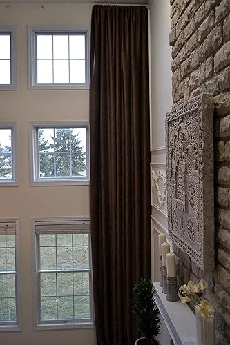 Miniatura 10 de Ikiriska Cortina de terciopelo de lujo extra larga y gruesa por encargo drape12-24 pies 2 pisos (plata, 50 x 204 pulgadas)