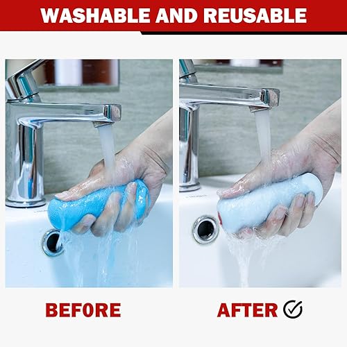 Miniatura 5 de Mister Rui Paquete de 10 fundas de rodillo de espuma de 4 pulgadas, densidad media de 66.1 lbsm, lavables y reutilizables para un acabado suave en