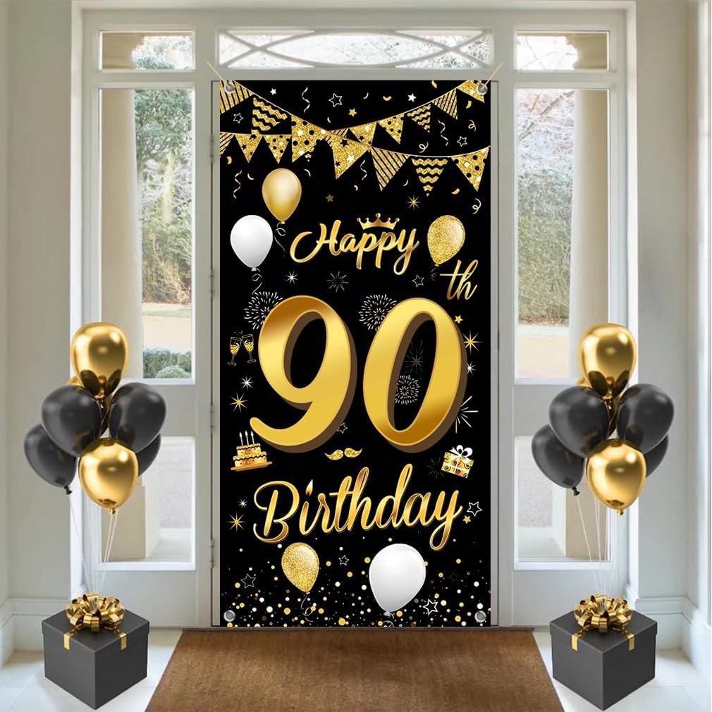 90th Birthday Decorations 90 & Fabulous Birthday Banner For Women, Rose Gold - View #8