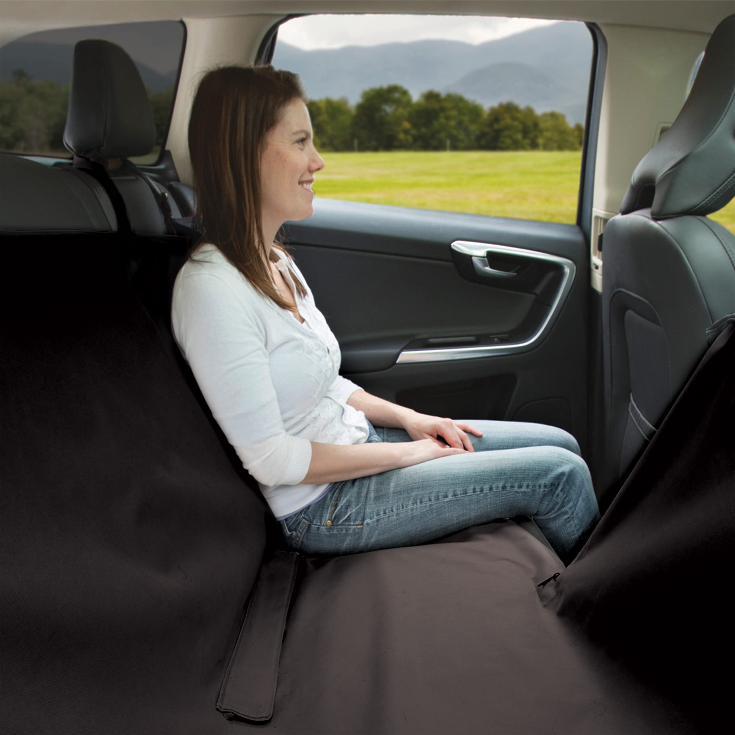 Kurgo Wander Cubre-Asiento Tipo Hamaca, Negro | Protección Impermeable para el Asiento Trasero