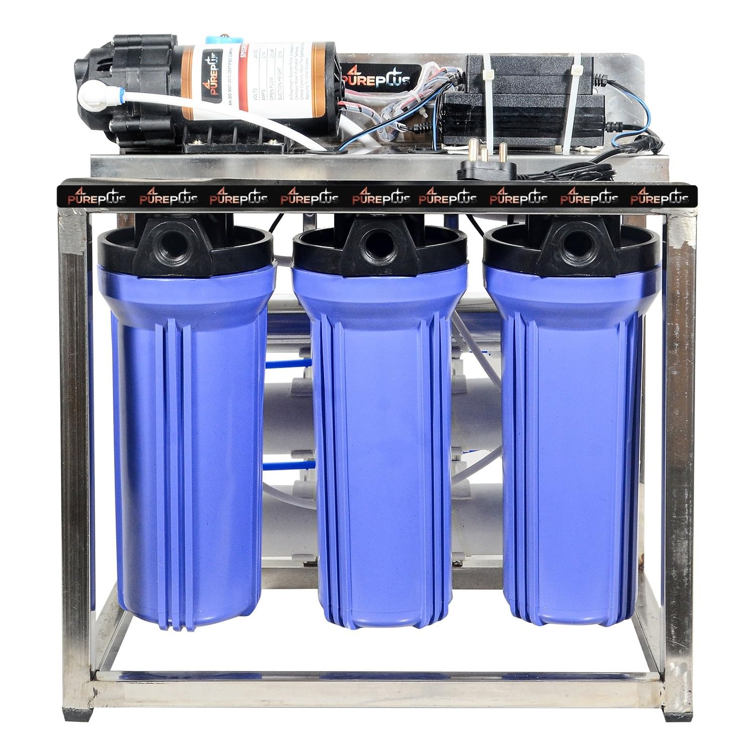 Pureplus 25 LPH commercial RO + UV water purifier Plant 25 Liter Per Hour Blue Stainless steel Full Automatic with TDS Adjuster-image-47