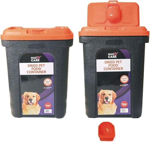Pilot Imports Pet Dry Food Storage Bin Container Dog Cat Animal Bird Seeds Storage Box Tub (Orange)