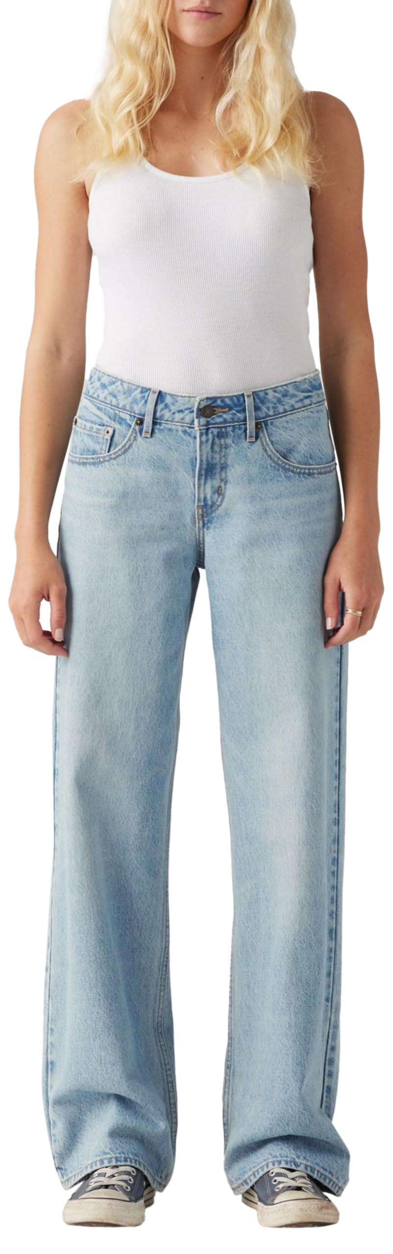 Levi's Women's Low Loose Jeans, Blasted Stone Clean, 28W x 34L