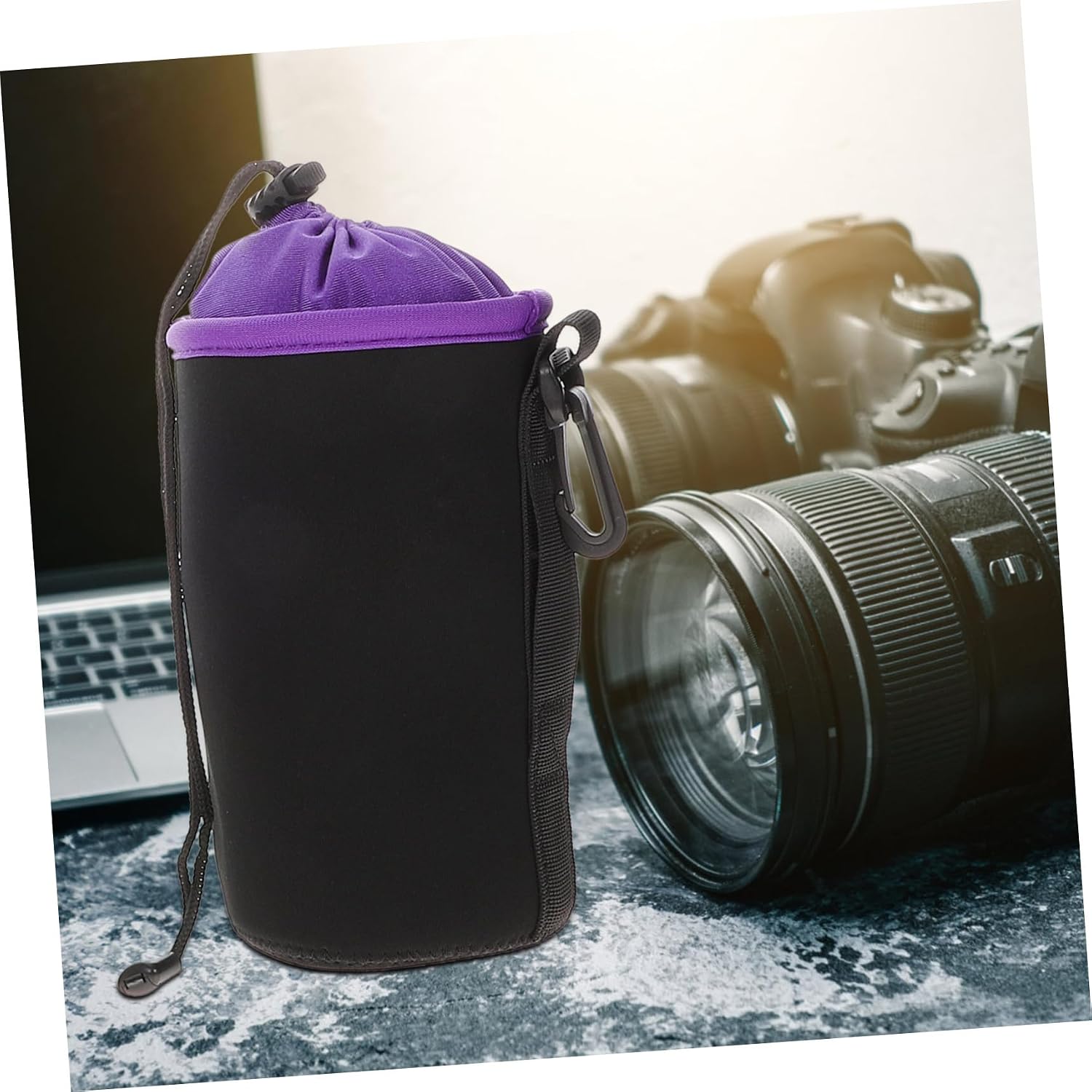 KALLORY 4Pcs Drawstring Camera Lens Bags Lens Storage Pouches for DSLR Protective Cases Various for Photography Enthusiasts