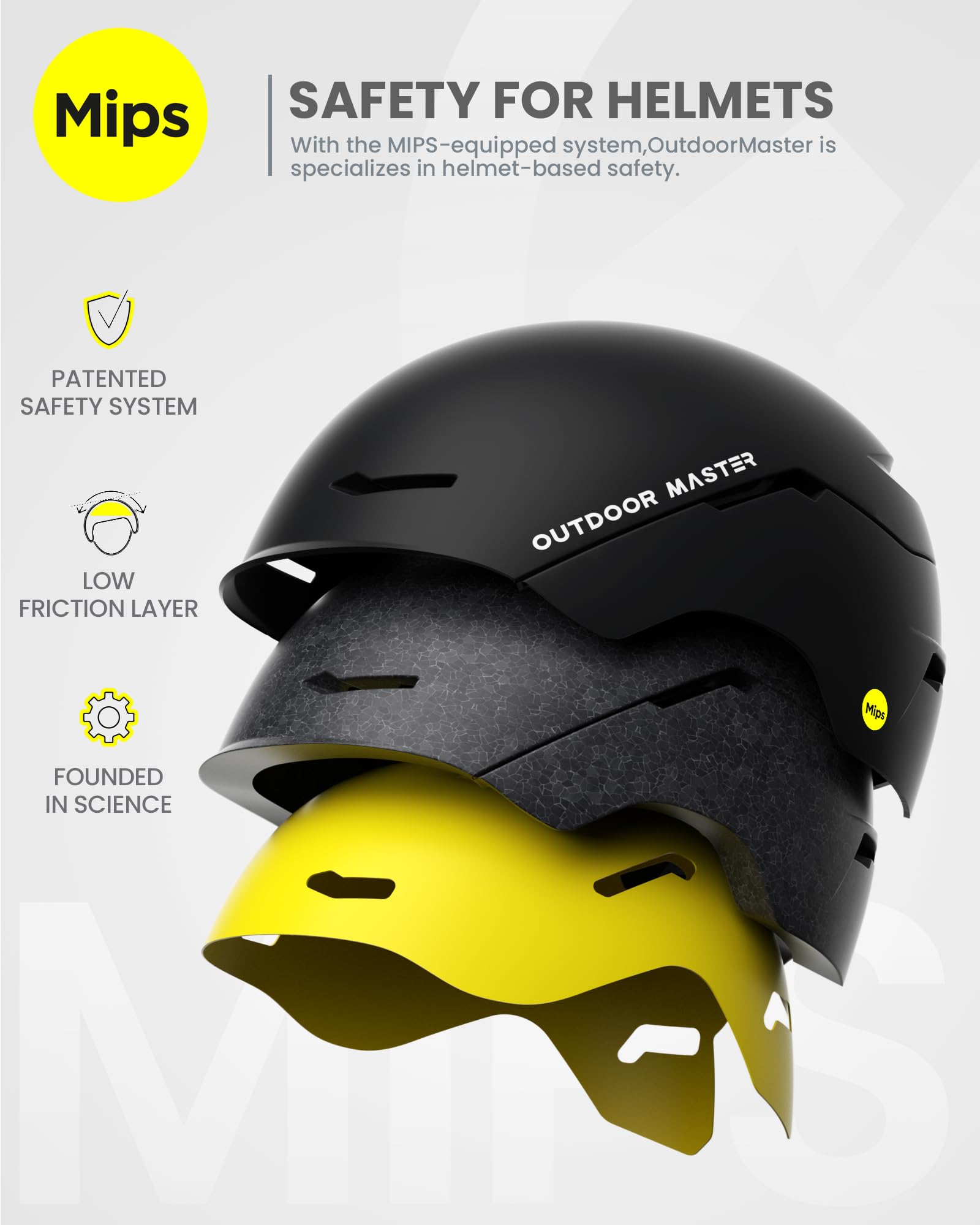 OutdoorMaster Skihelm Set,ELK MIPS Skihelm mit OTG Skibrille - MIPS Snowboard Helm Set für Männer, Frauen & Jugend