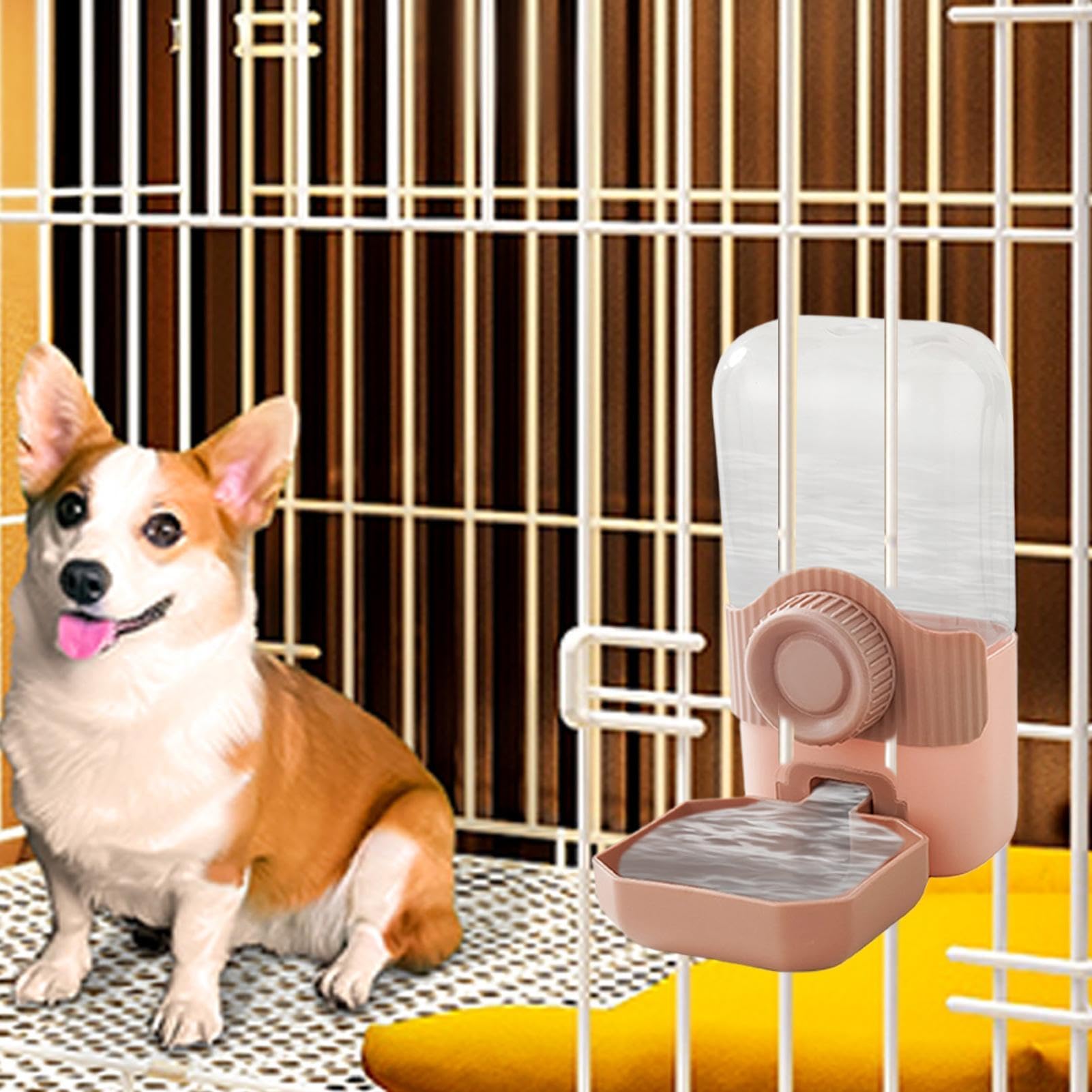comedero automático para Gatos, Dispensador de Agua Colgante for Gatos | Comedero automático for Gran Capacidad(Pink)