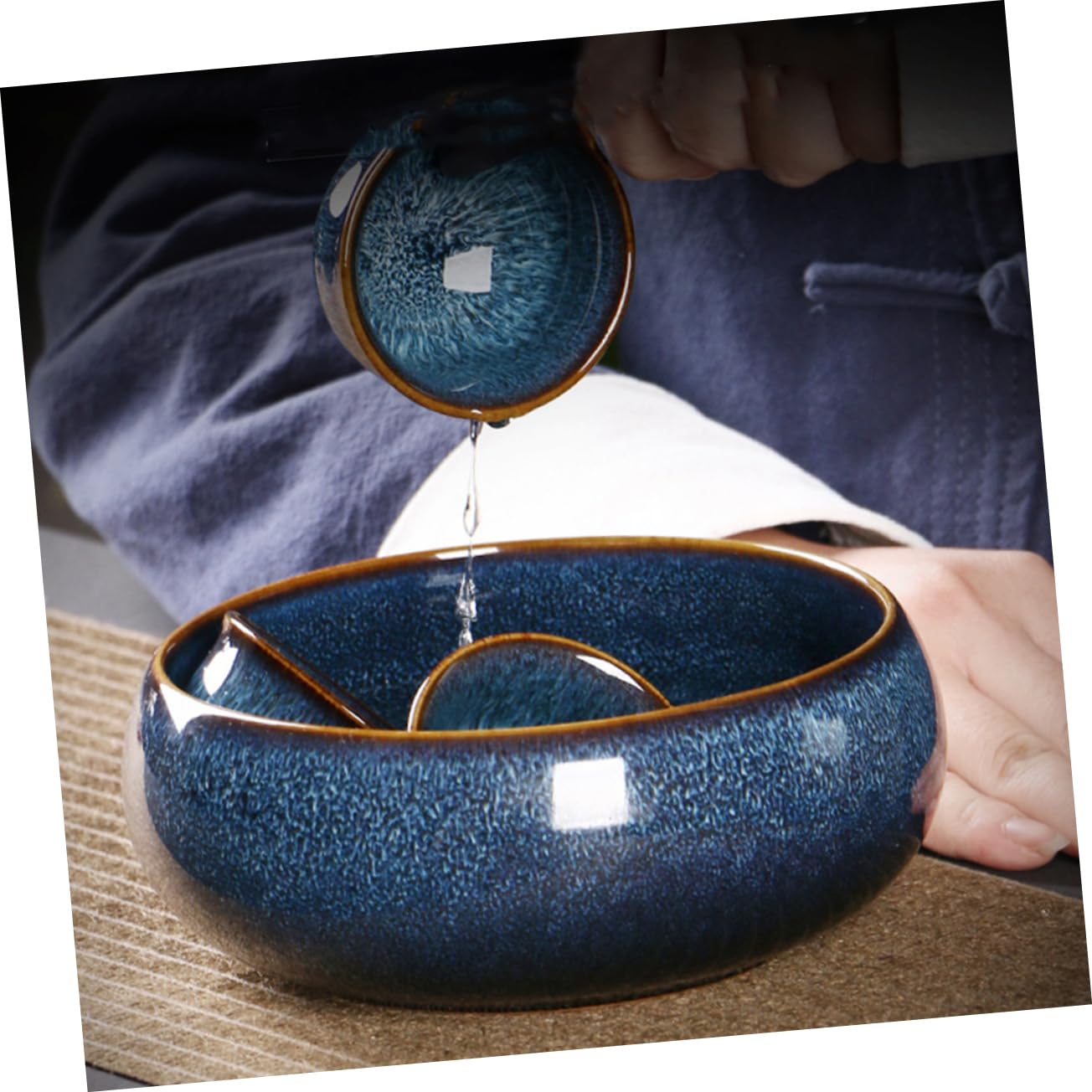 PRETYZOOM Chinese Wash Bowl Tea Wash Water Bowl Chinese Gongfu Kungfu Tea Utensils