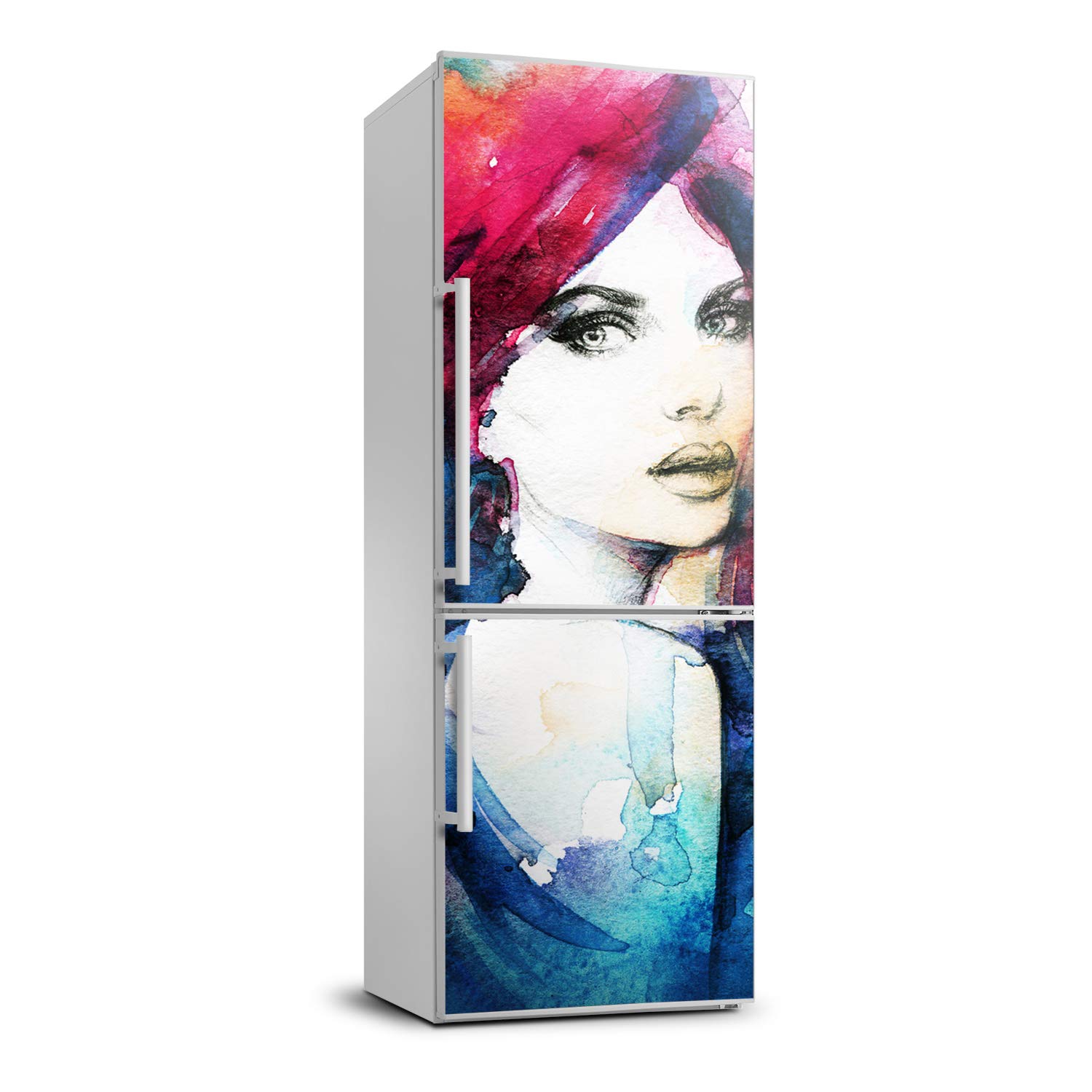 Autocollant frigo imperméable Tulup 60x180cm avec film adhésif lavable motif femme abstraction